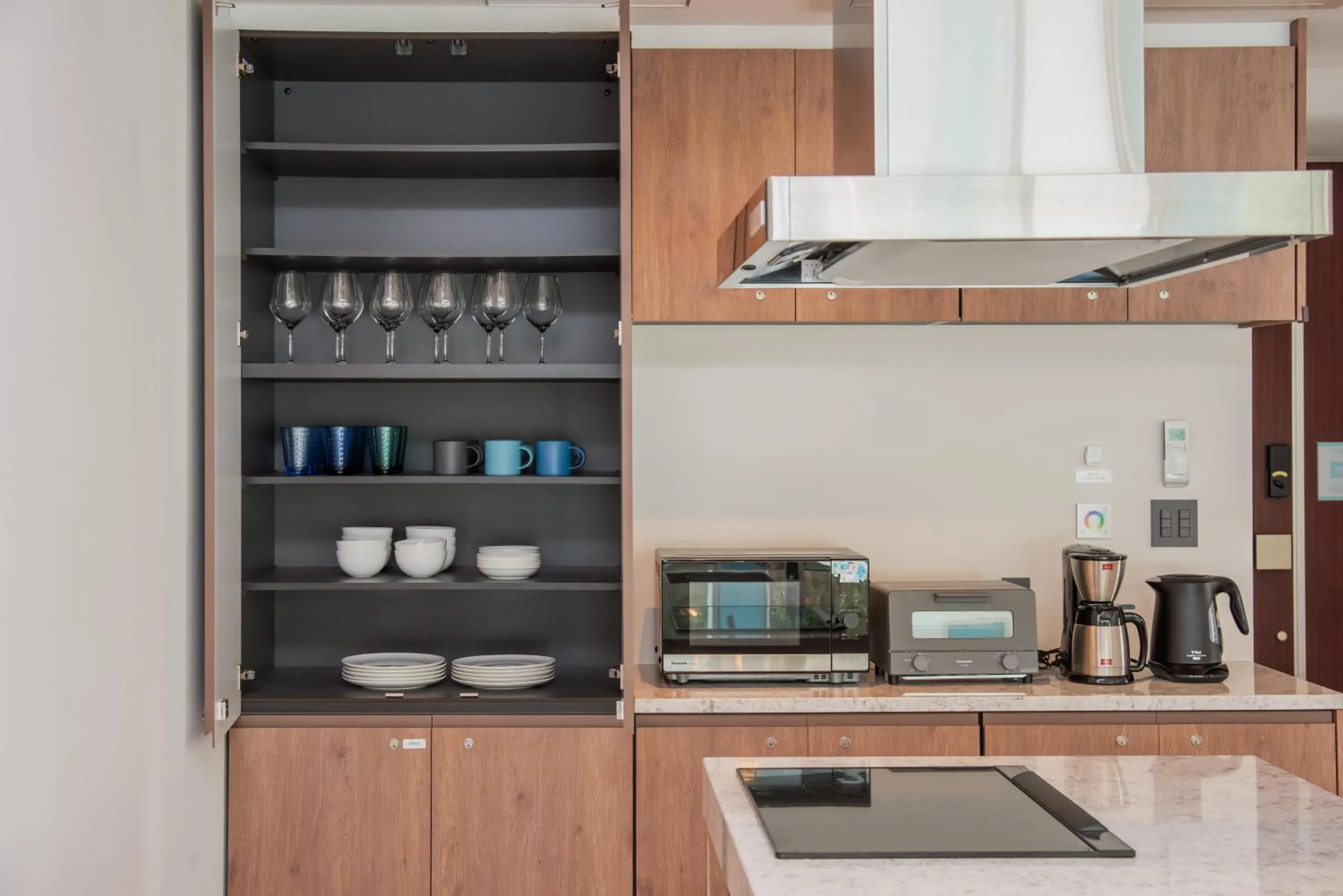 Kitchen or kitchenette in pool villa Sanrriott Okinawa Motobu