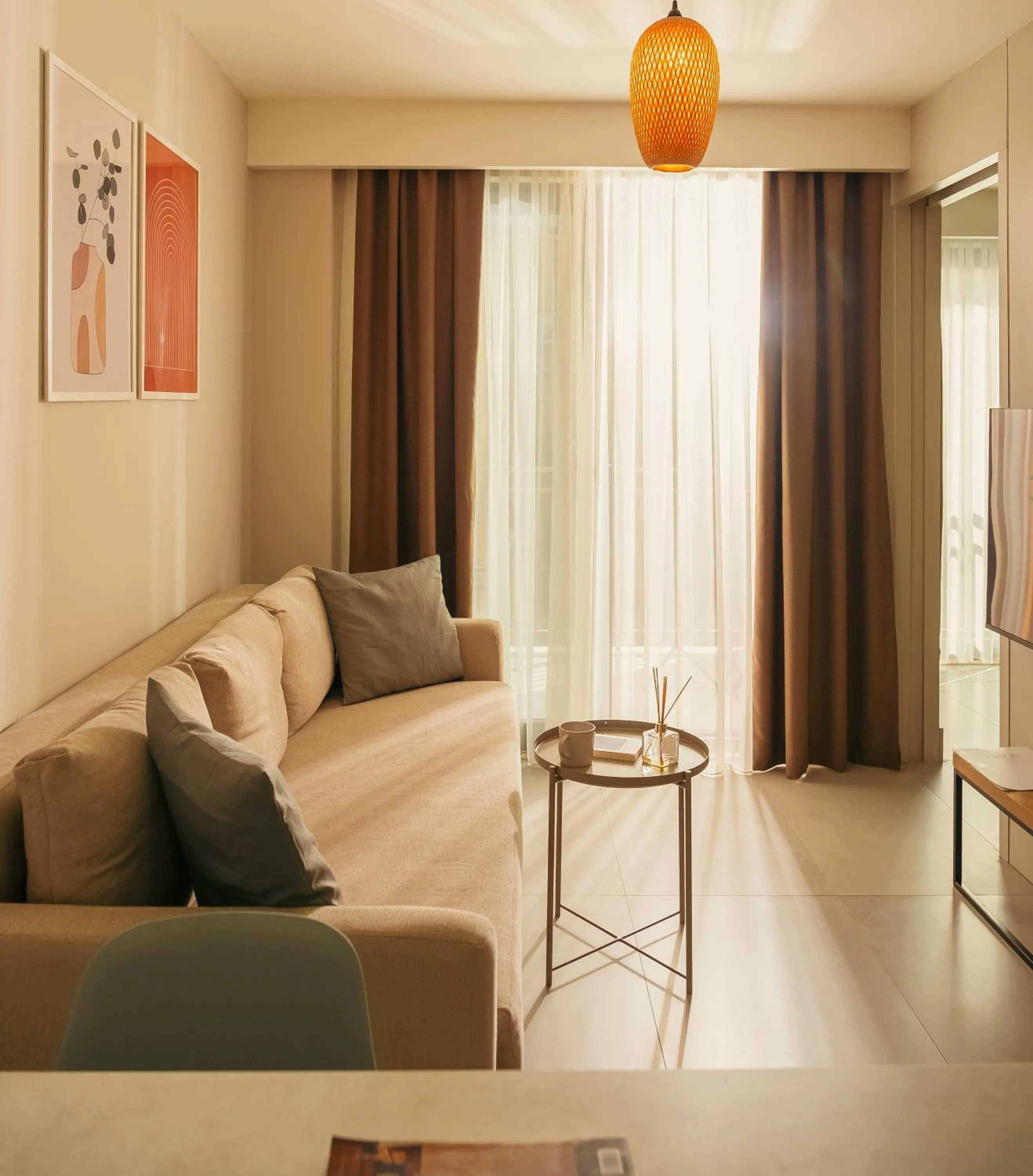 Living room in Bomo Suites