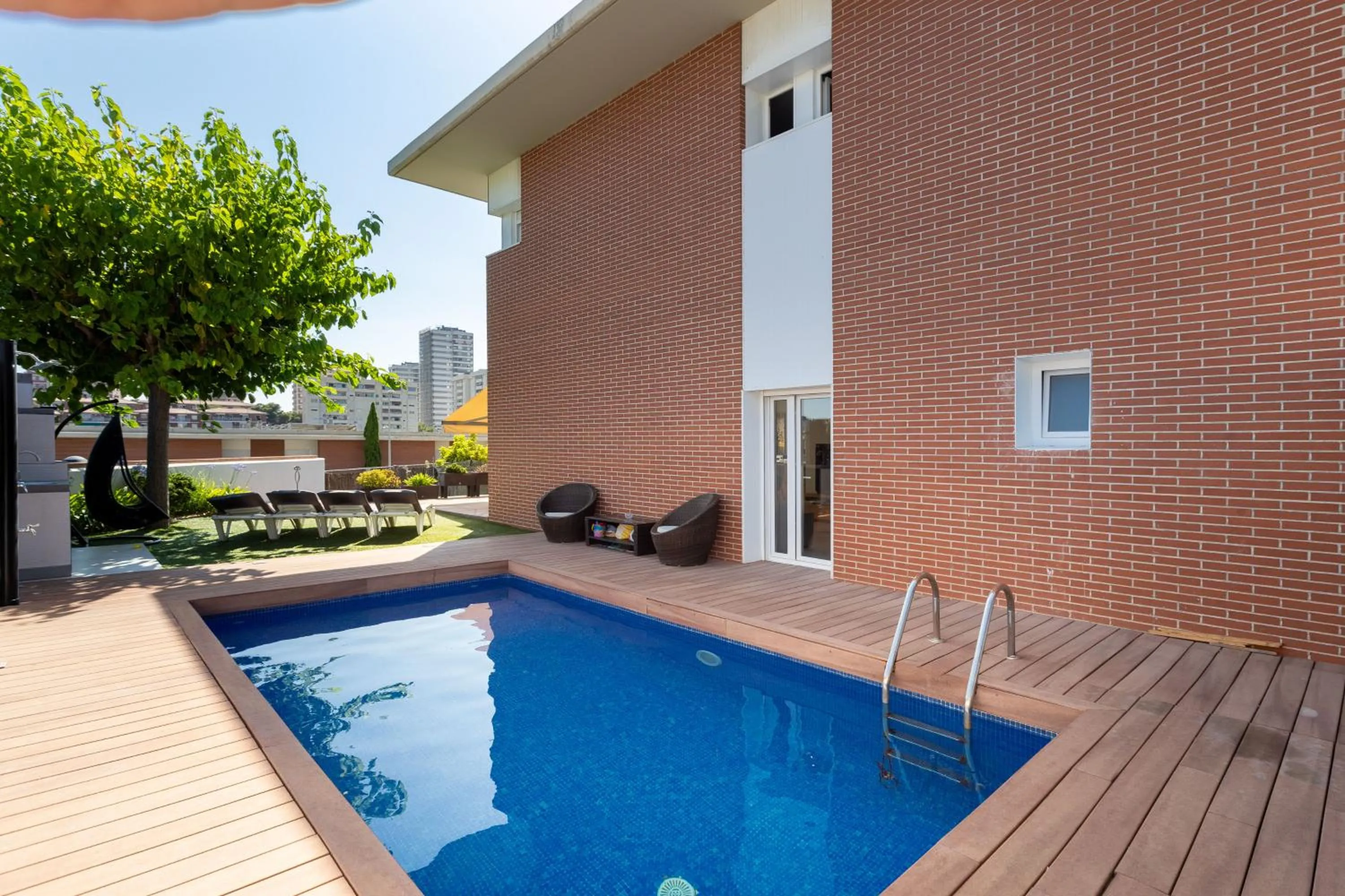 Pool view in Villa Beach Barcelona
