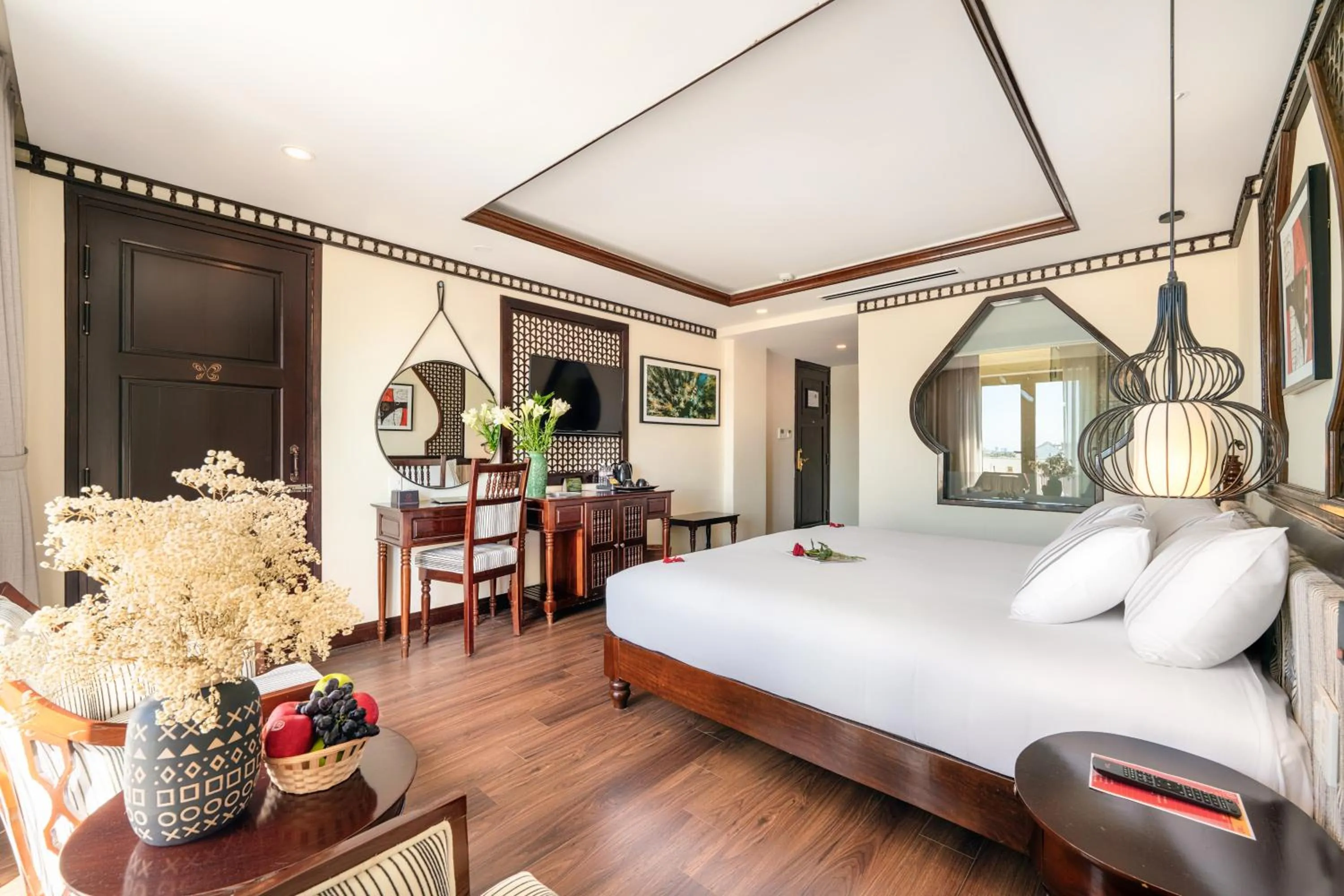 Bed in Qualia De Hôtel Hoi An - Rooftop Bar City View