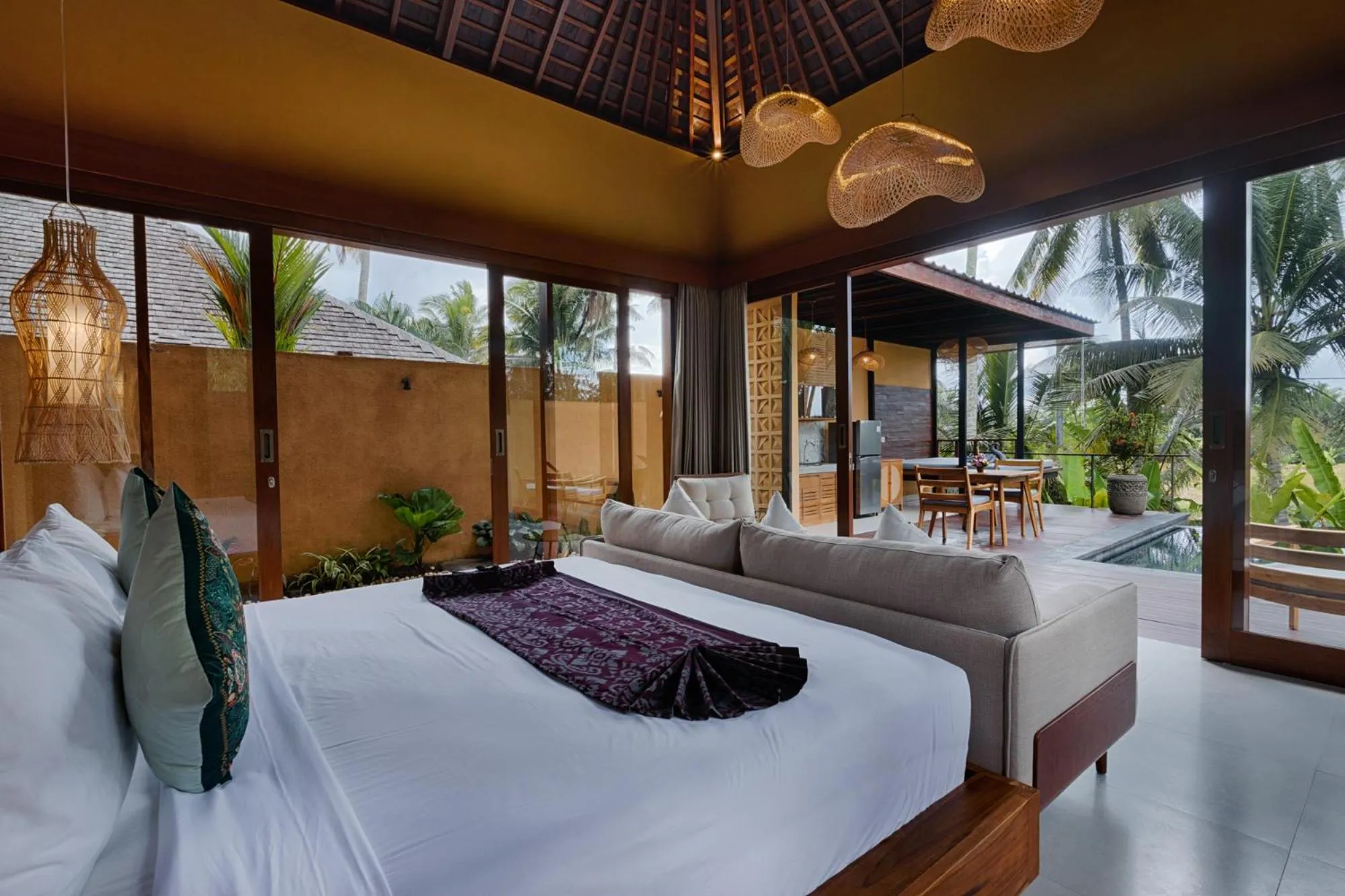 Bedroom, Bed in Samkhya Villas - Free 1x Floating Breakfast or Minibar