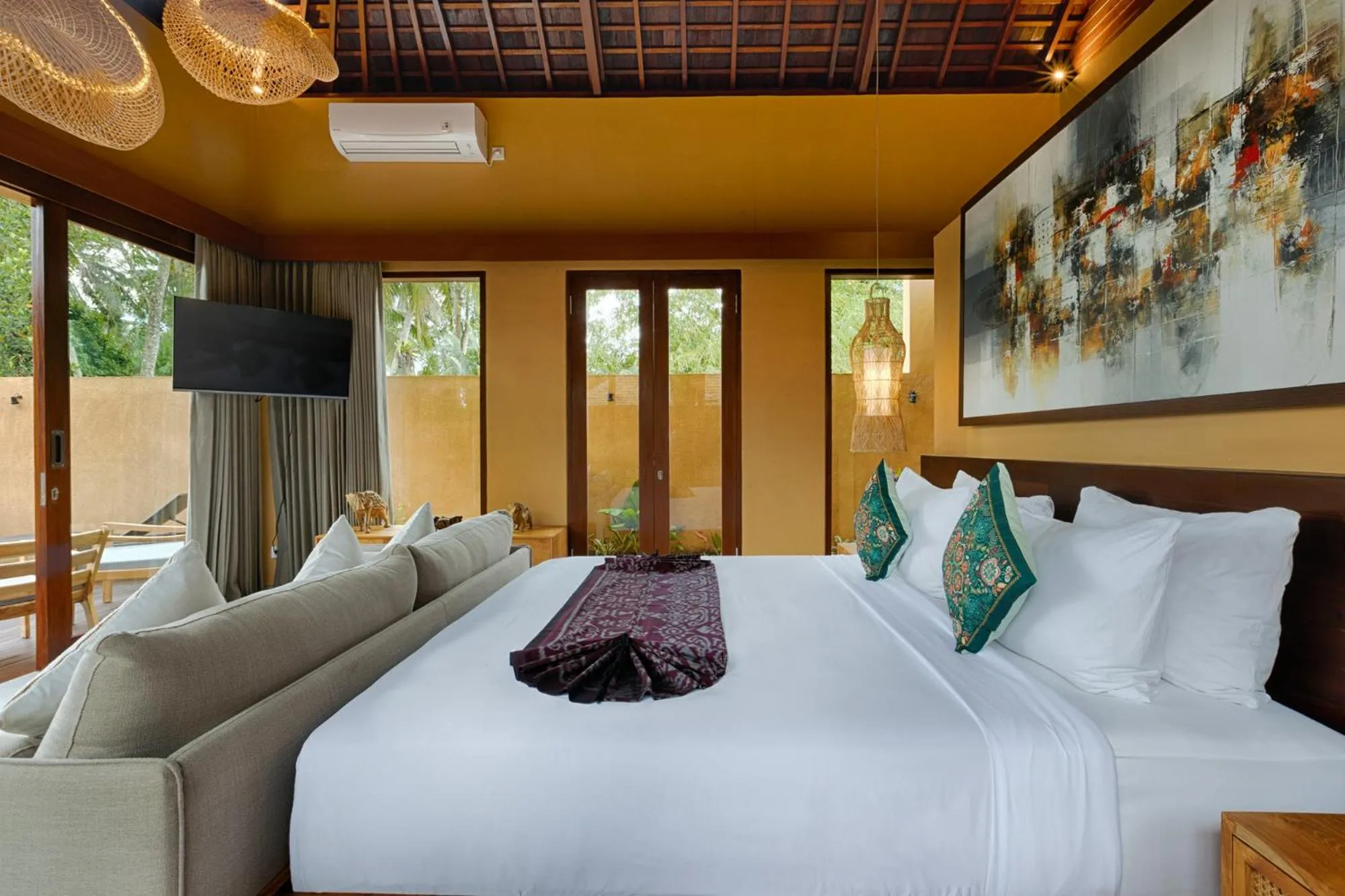 Bedroom, Bed in Samkhya Villas - Free 1x Floating Breakfast or Minibar