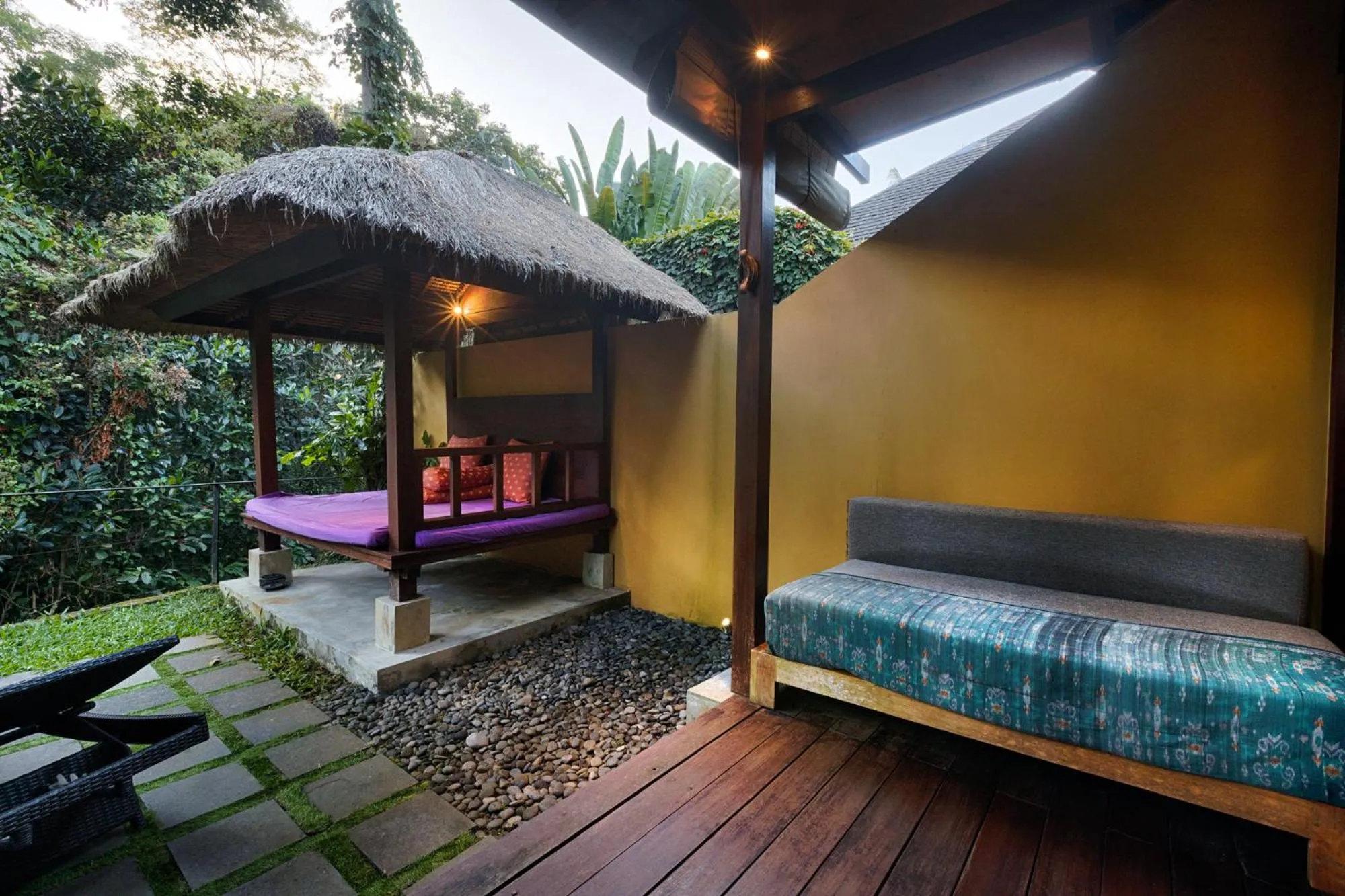 Balcony/Terrace, Bed in Samkhya Villas - Free 1x Floating Breakfast or Minibar