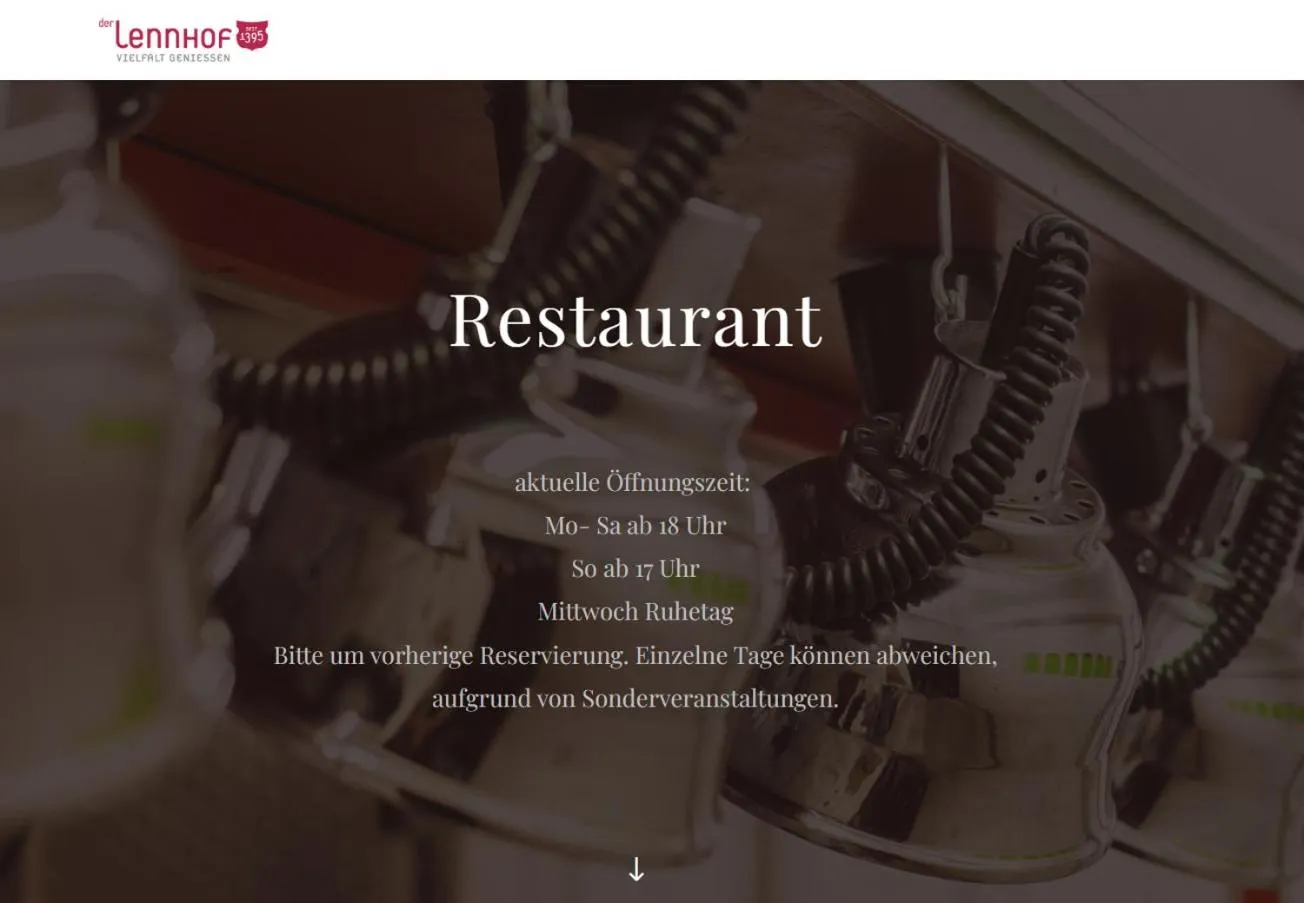 Restaurant/places to eat in Hotel der Lennhof