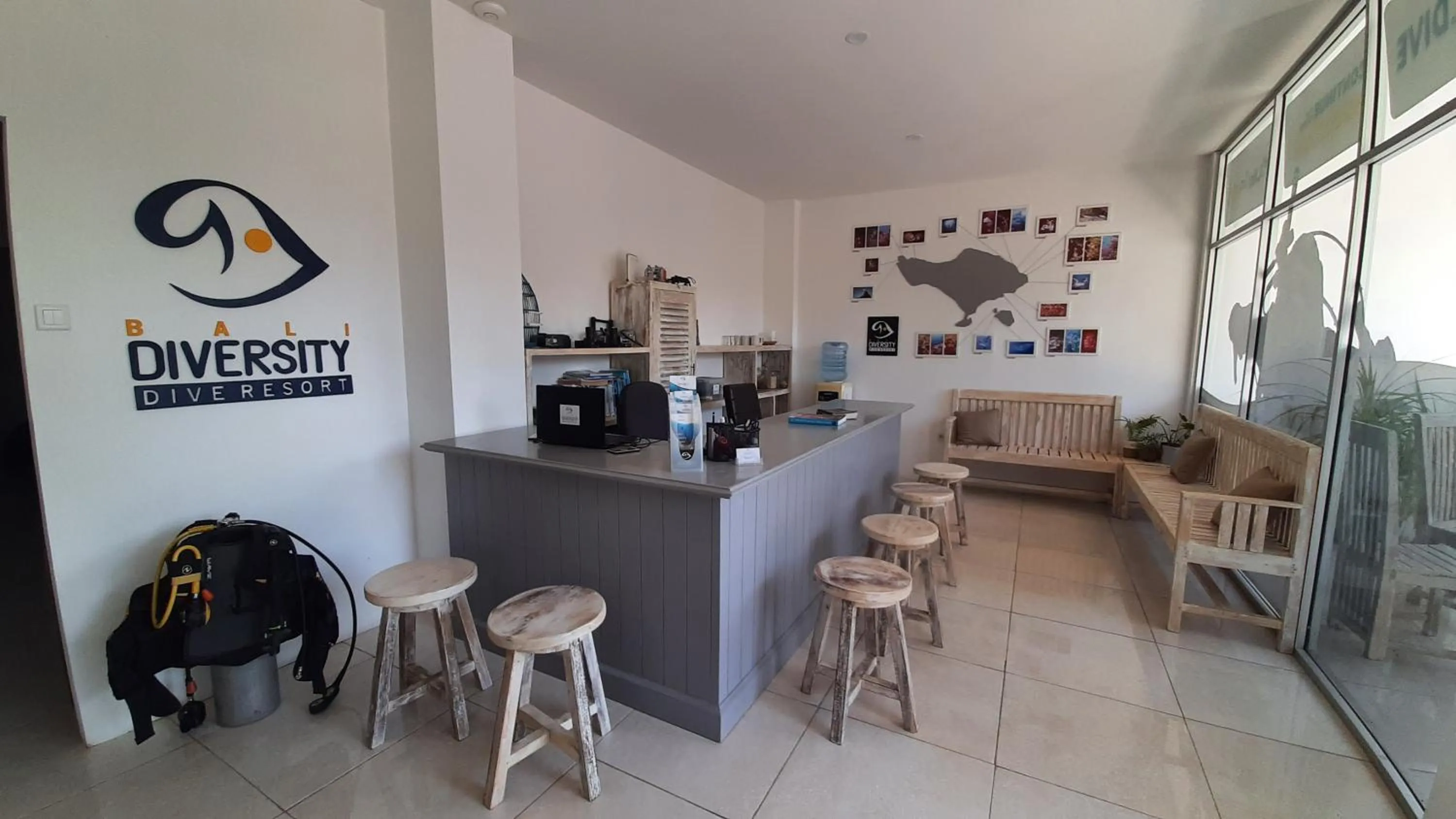 Seating area in Bali Diversity Dive Resort