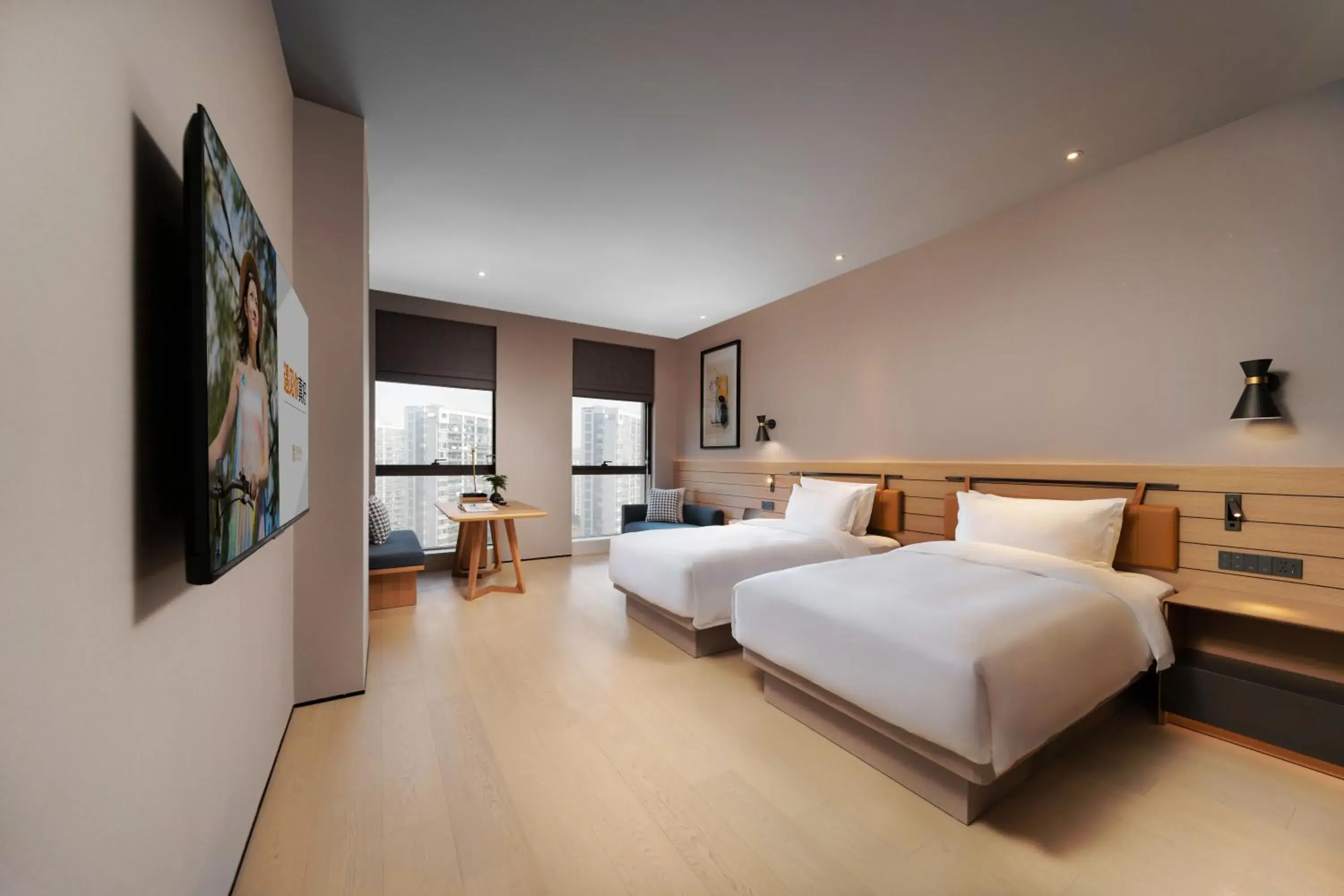 Four Seasons Twin Room-City View - single occupancy in SSAW Boutique Hotel Hangzhou Chengjun Grand Canal Four Seasons Twin Room-City View - single occupancy in SSAW Boutique Hotel Hangzhou Chengjun Grand Canal