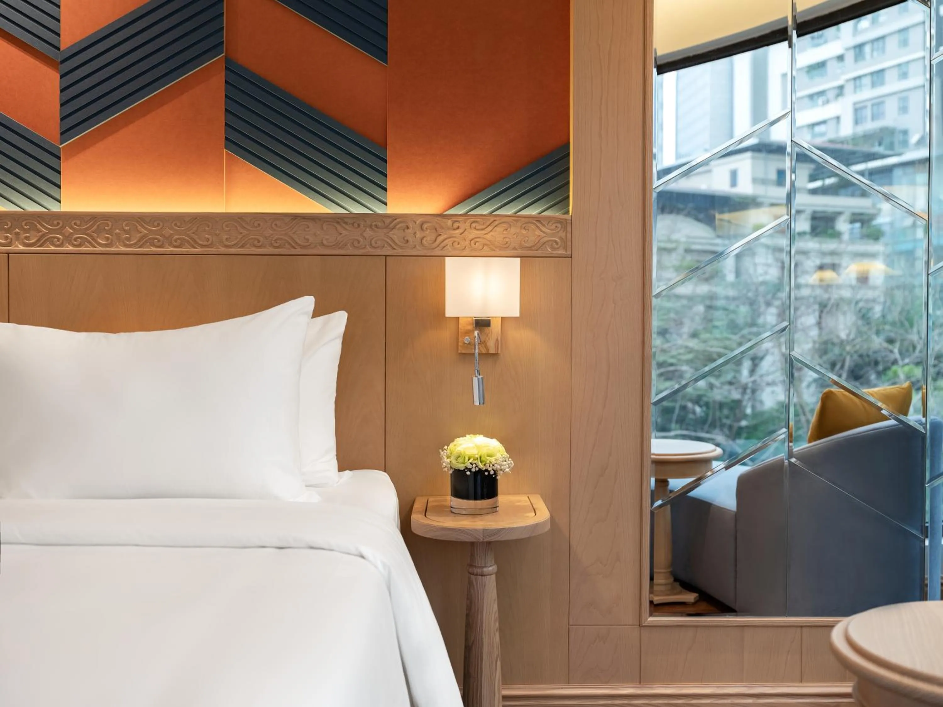 Decorative detail, Bed in Saigon Aroma Hotel