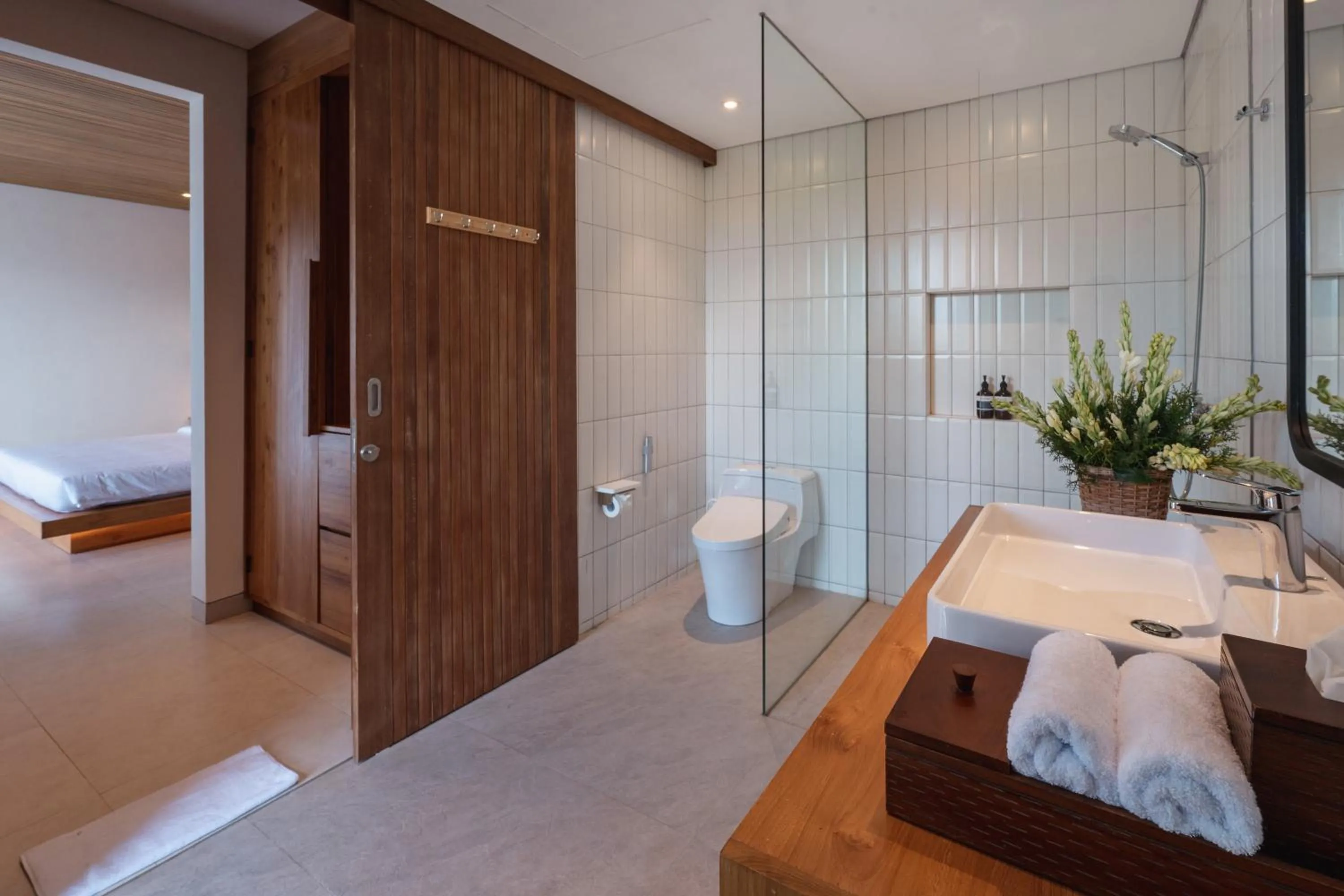 Bathroom, Bed in Villa Avocagolf Uluwatu by Nakula