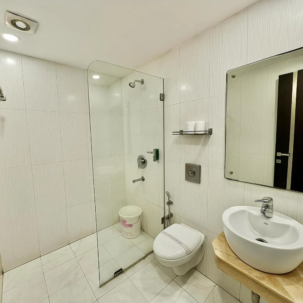 Bathroom in Hotel Kingston Park, Karol Bagh, New Delhi - 2 Mins from Metro
