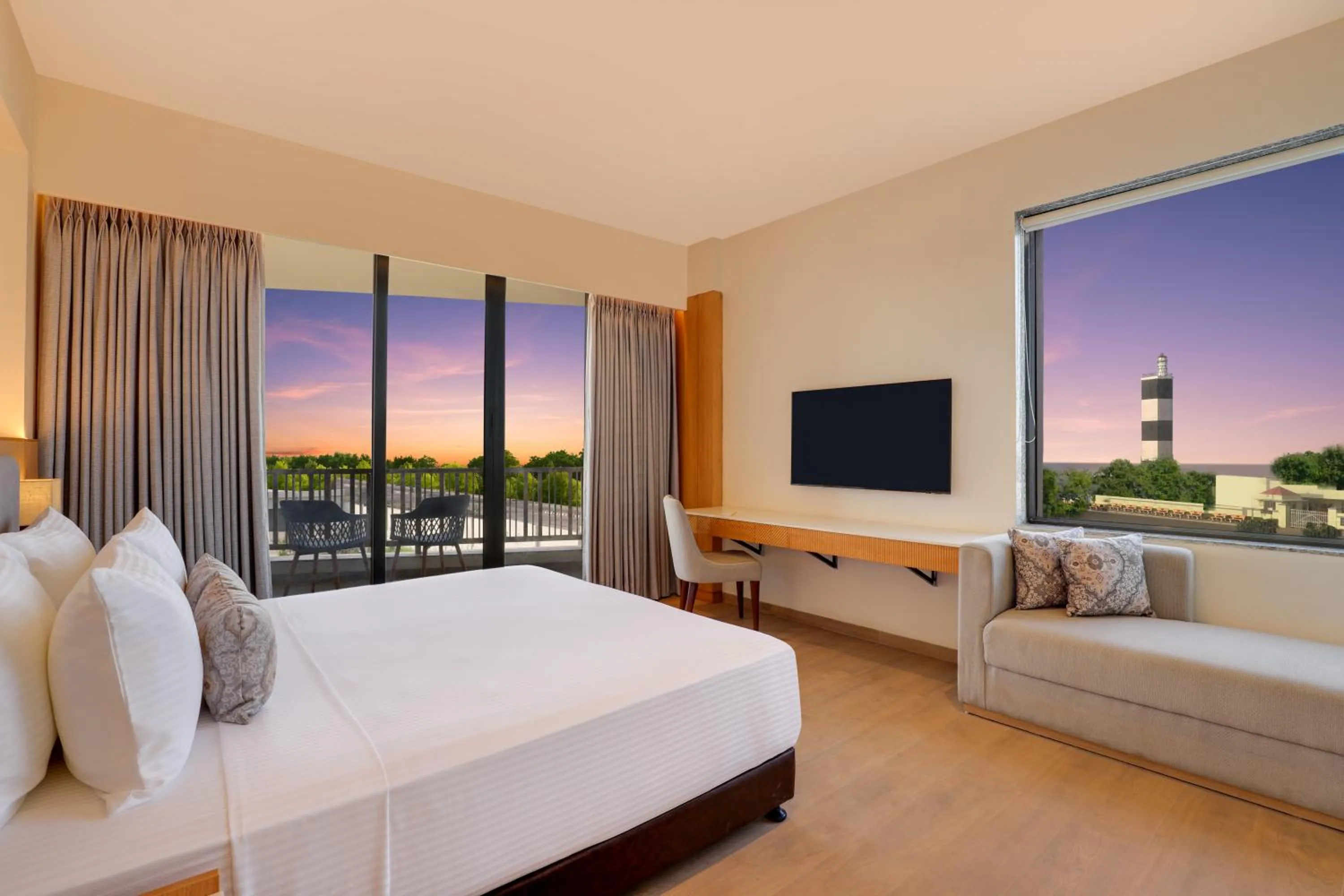 Bedroom, Bed in Lemon Tree Resort, Somnath