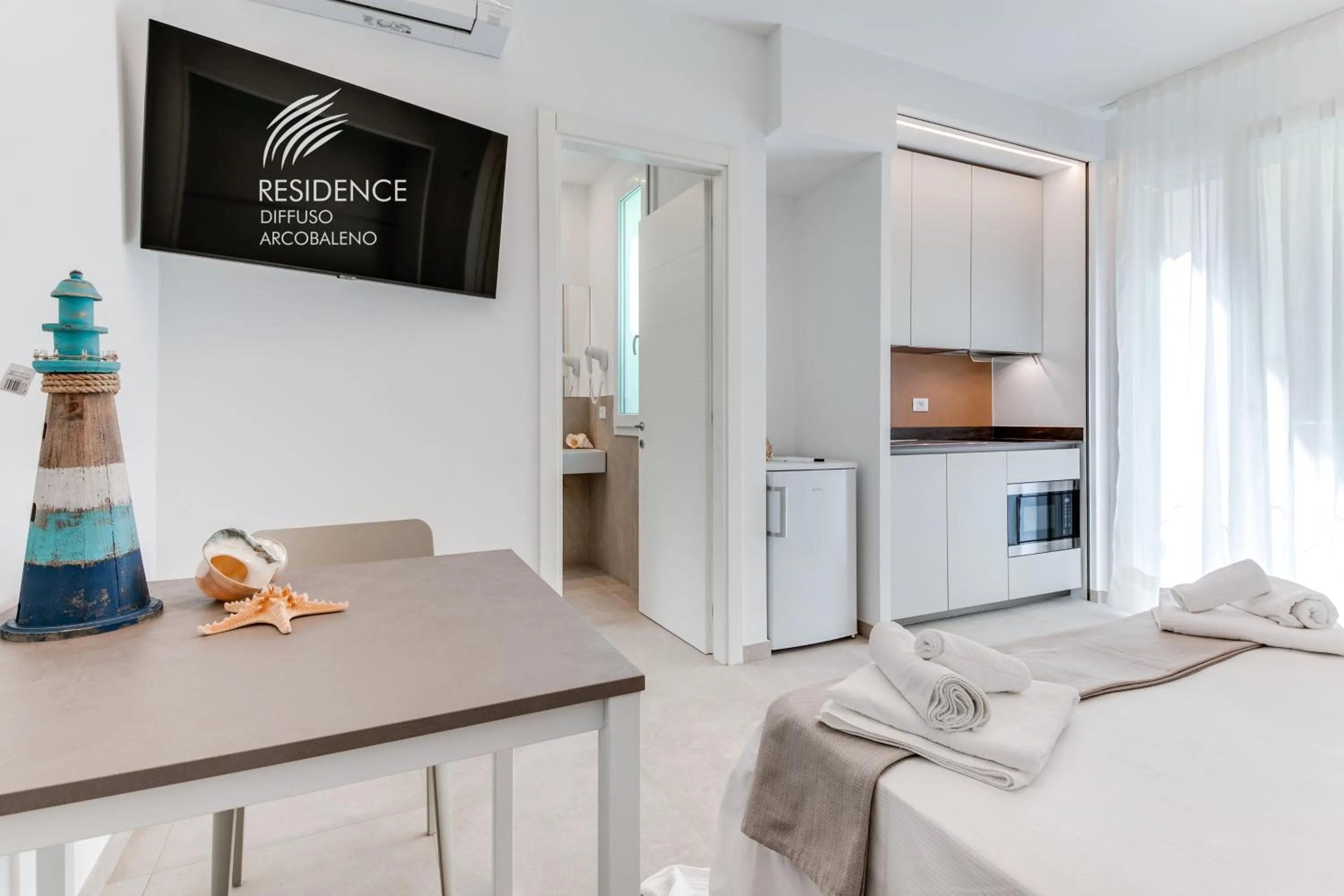 kitchen, Bed in Residence Diffuso Arcobaleno