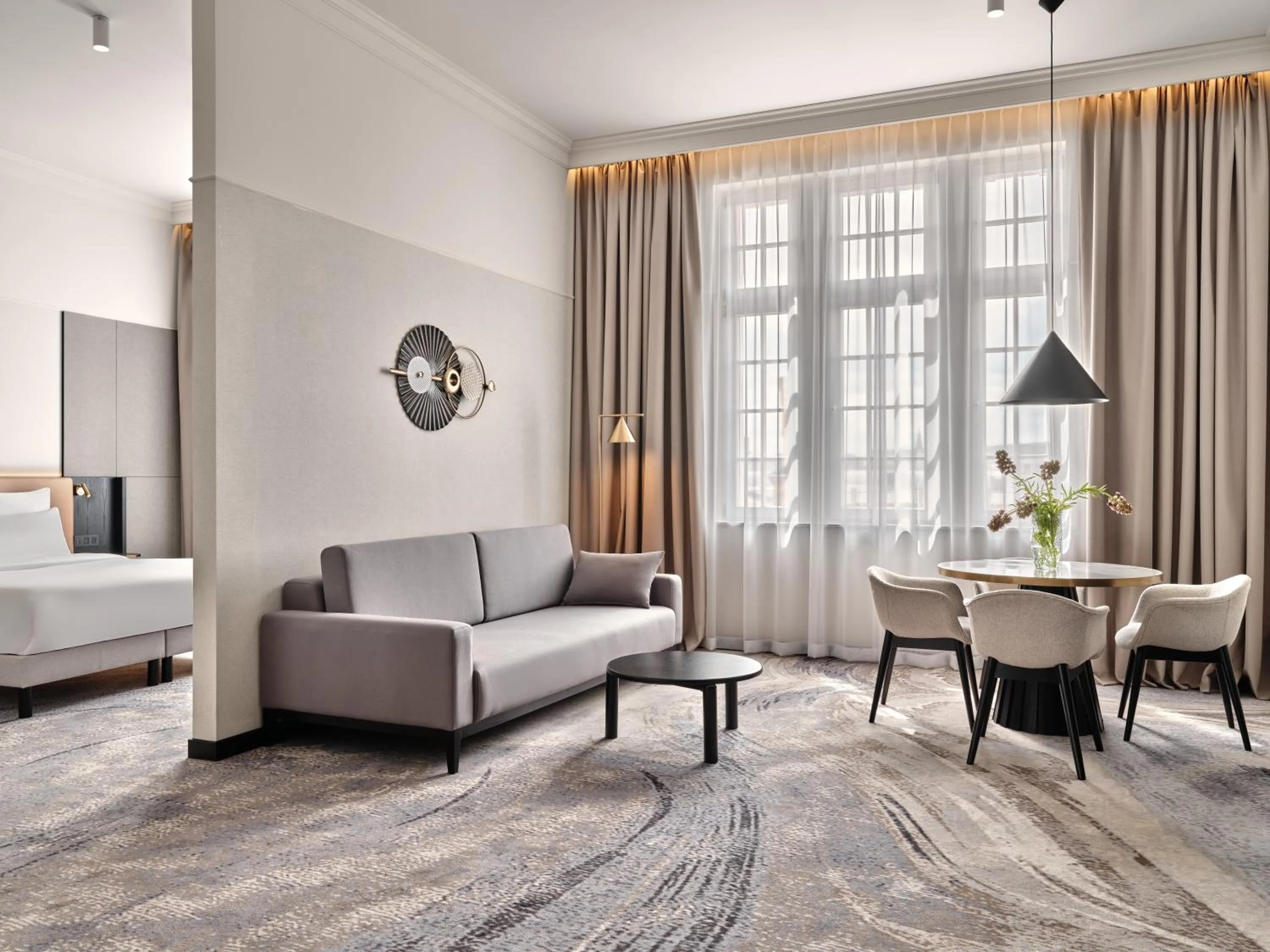 Bed in Mövenpick Grand Hotel Wroclaw