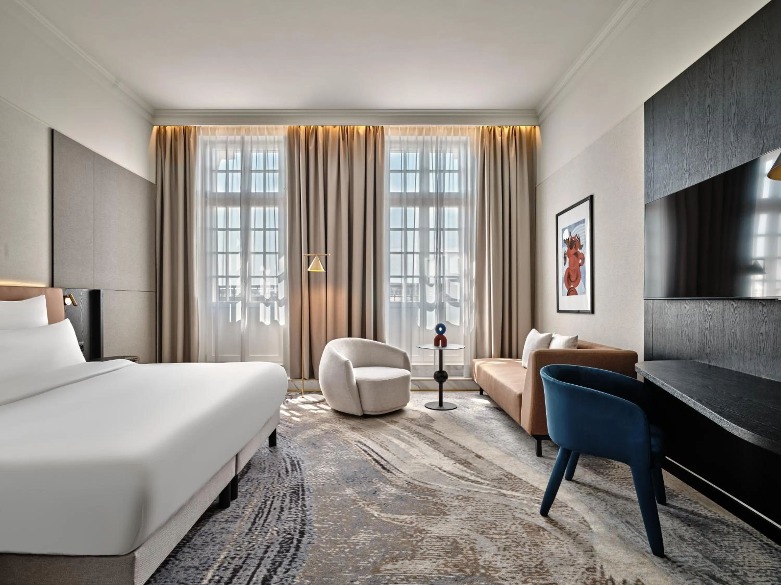 Bed in Mövenpick Grand Hotel Wroclaw