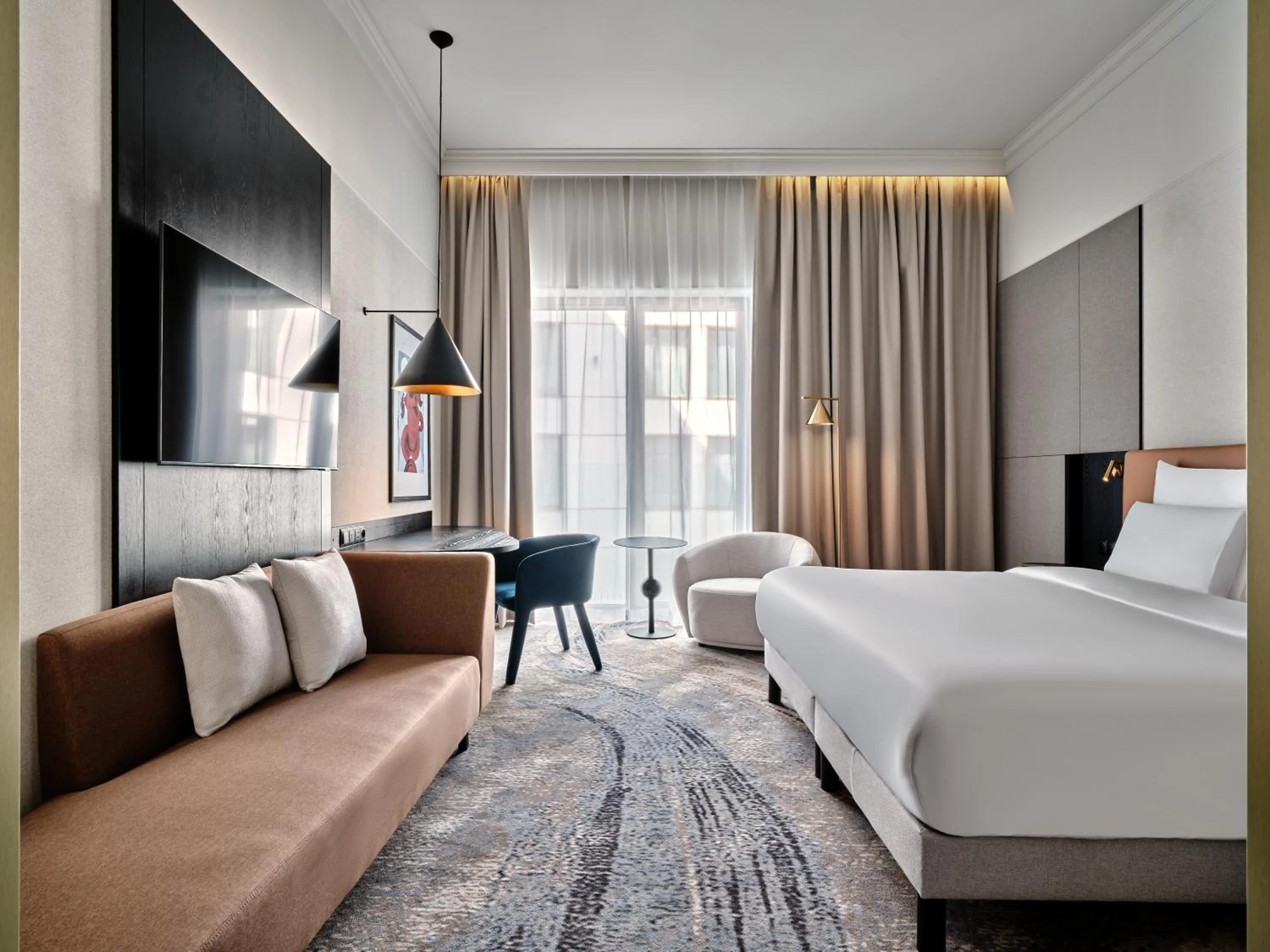 Bed in Mövenpick Grand Hotel Wroclaw