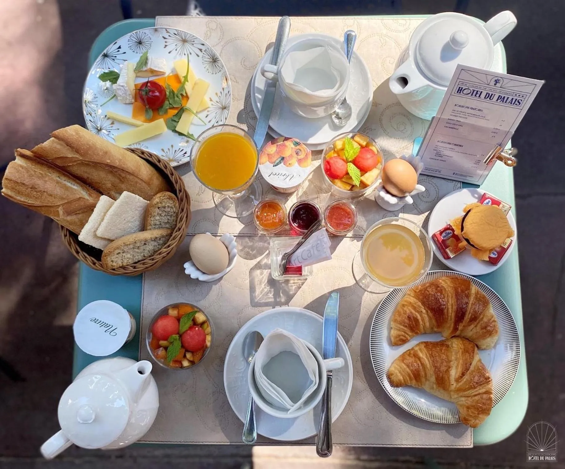 Continental breakfast in Hotel du Palais