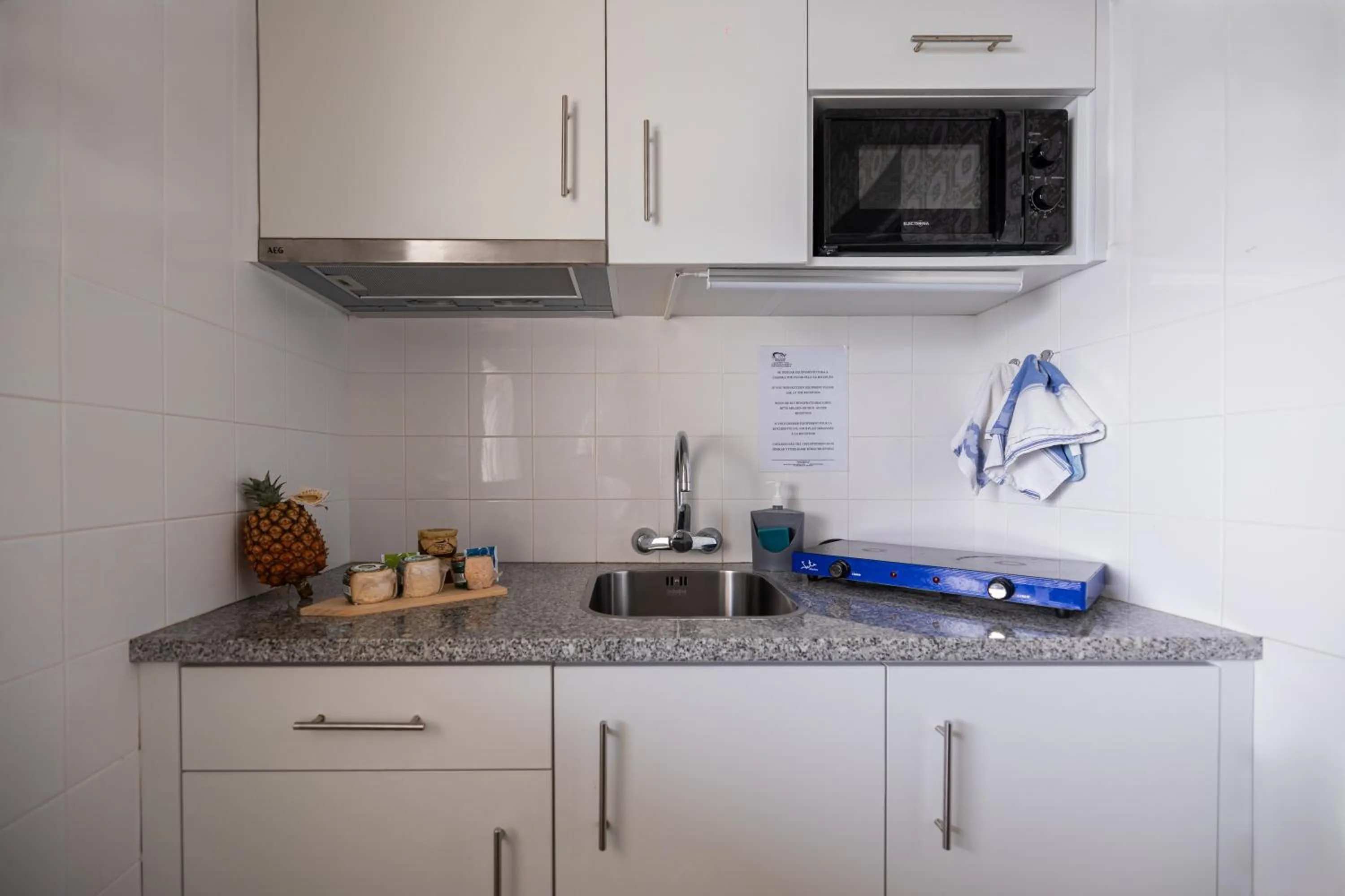 Kitchen or kitchenette in Aparthotel Barracuda