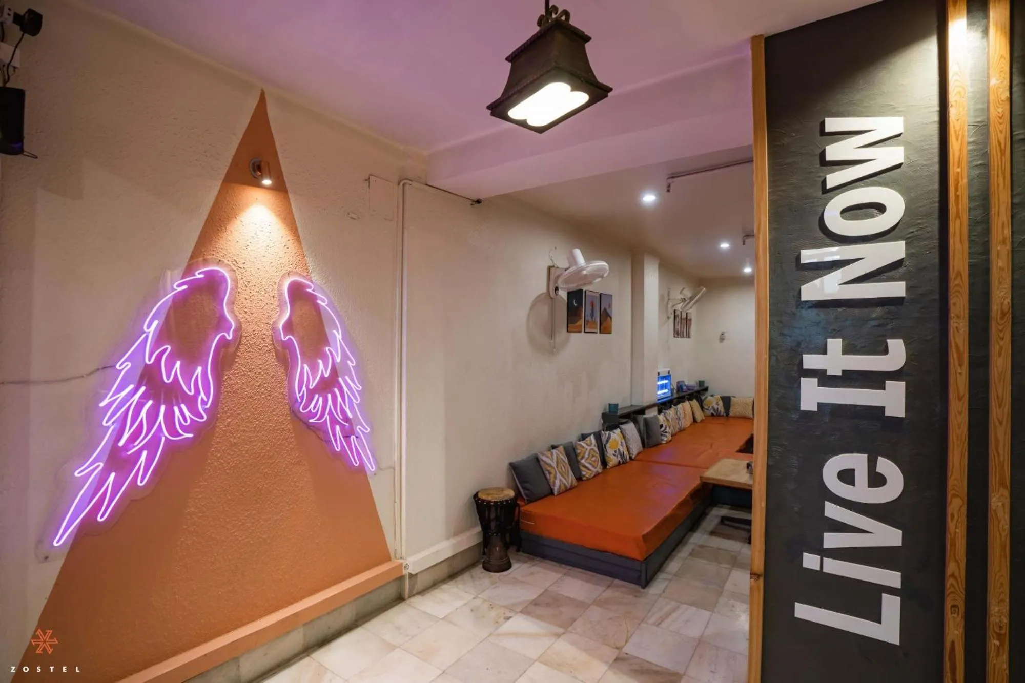 Dining area in Zostel Delhi