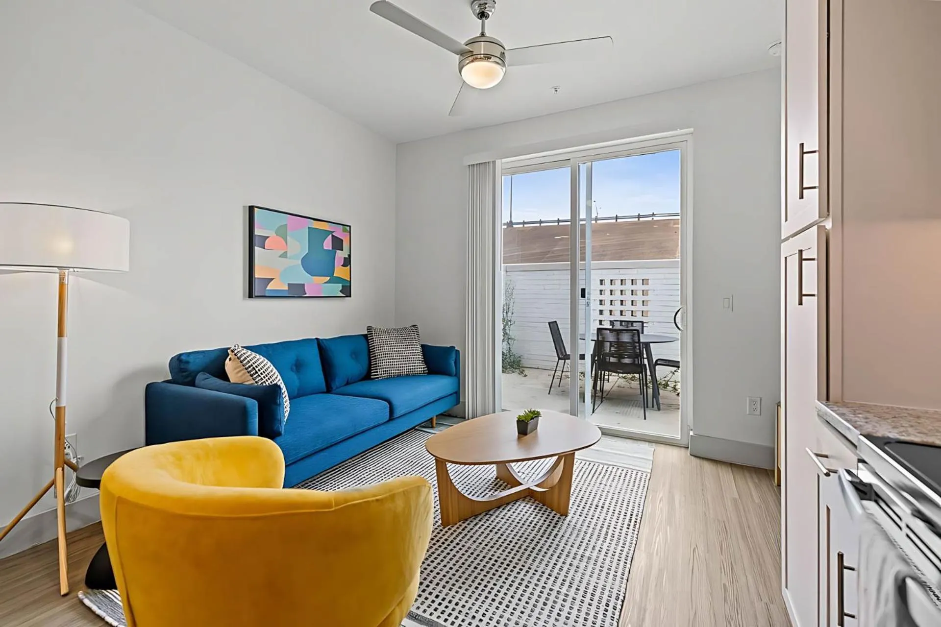 Living room in Placemakr Downtown Austin