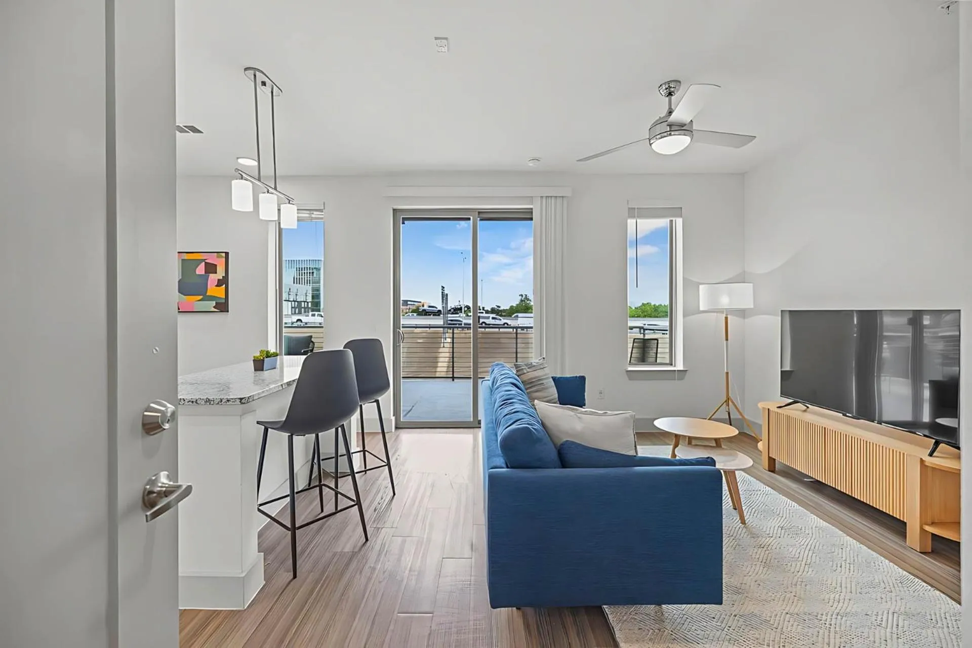 Living room in Placemakr Downtown Austin