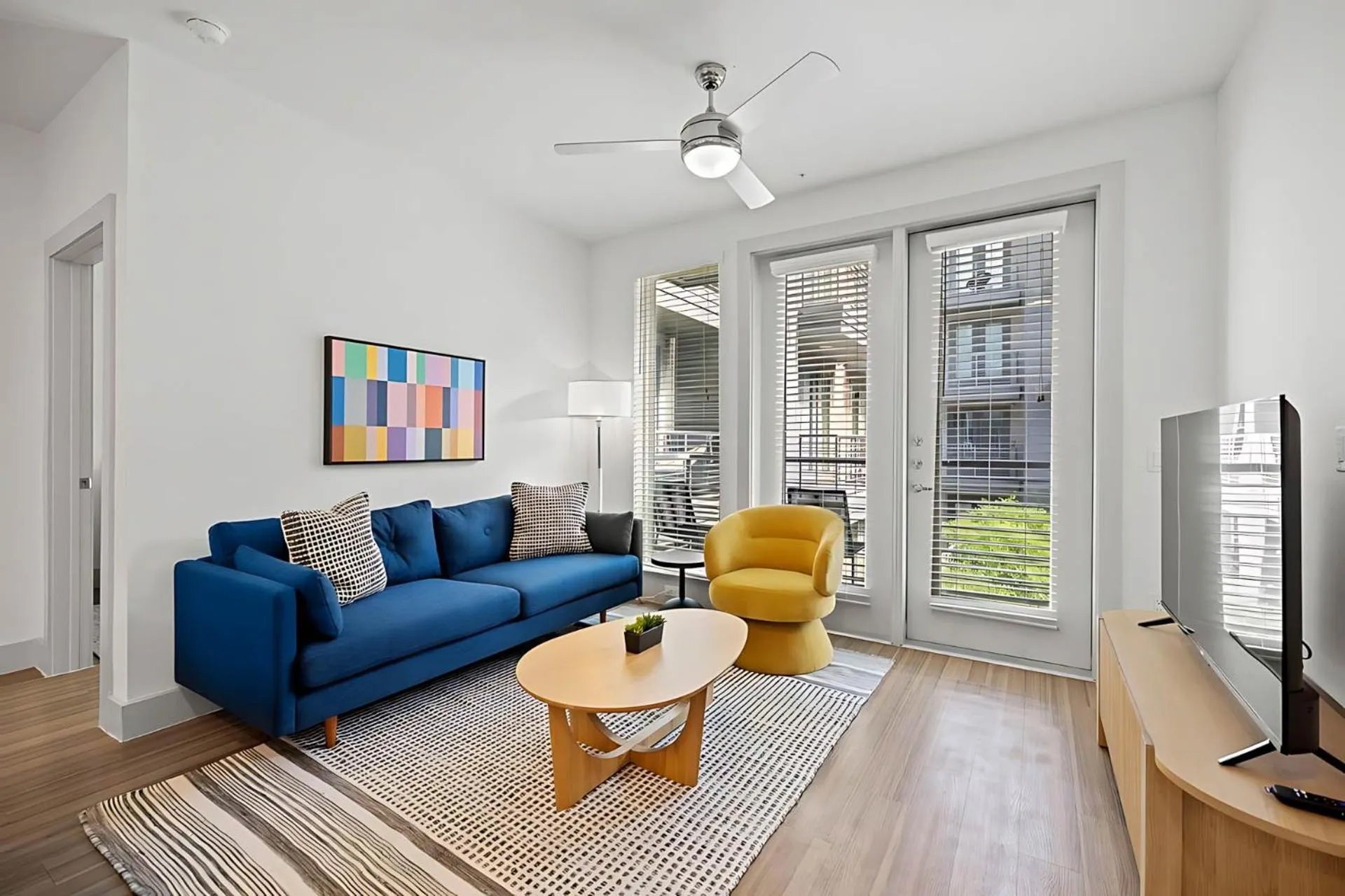 Living room in Placemakr Downtown Austin