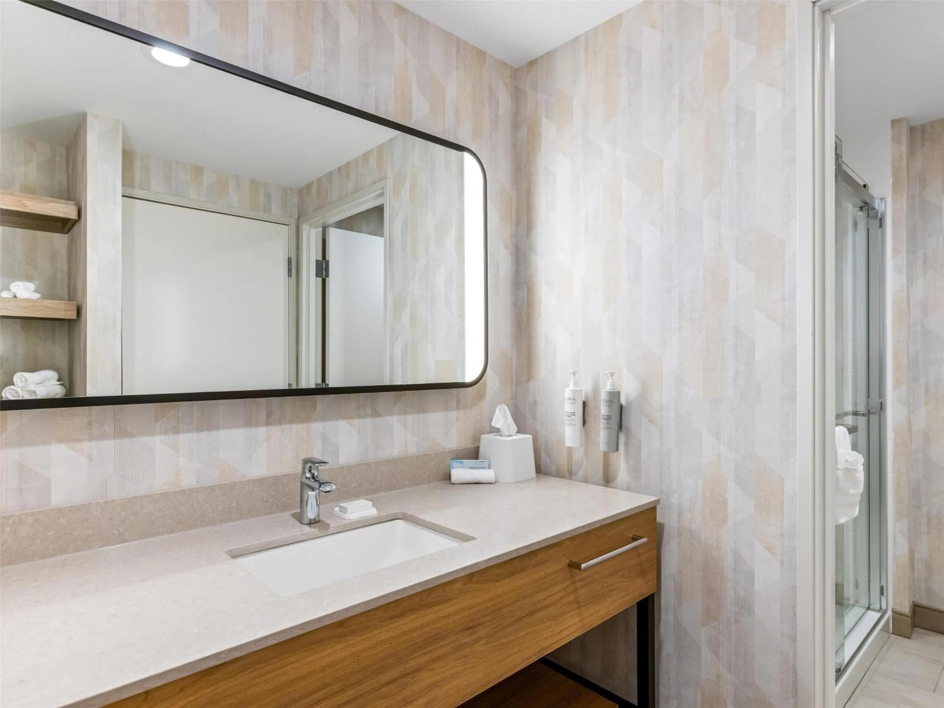 Bathroom in Hampton Inn St Ignace Lakefront Mackinac