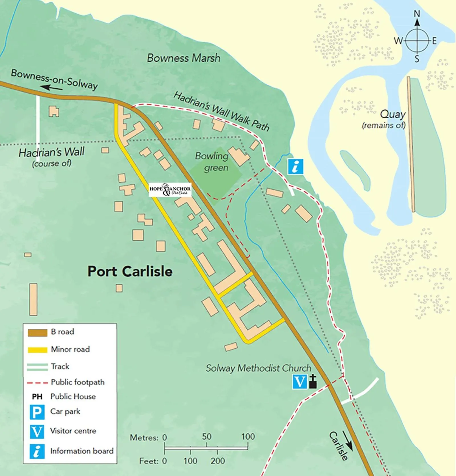 Text overlay in Hope & Anchor, Hadrian's Wall, Port Carlisle, Solway Firth, Area of Natural Beauty