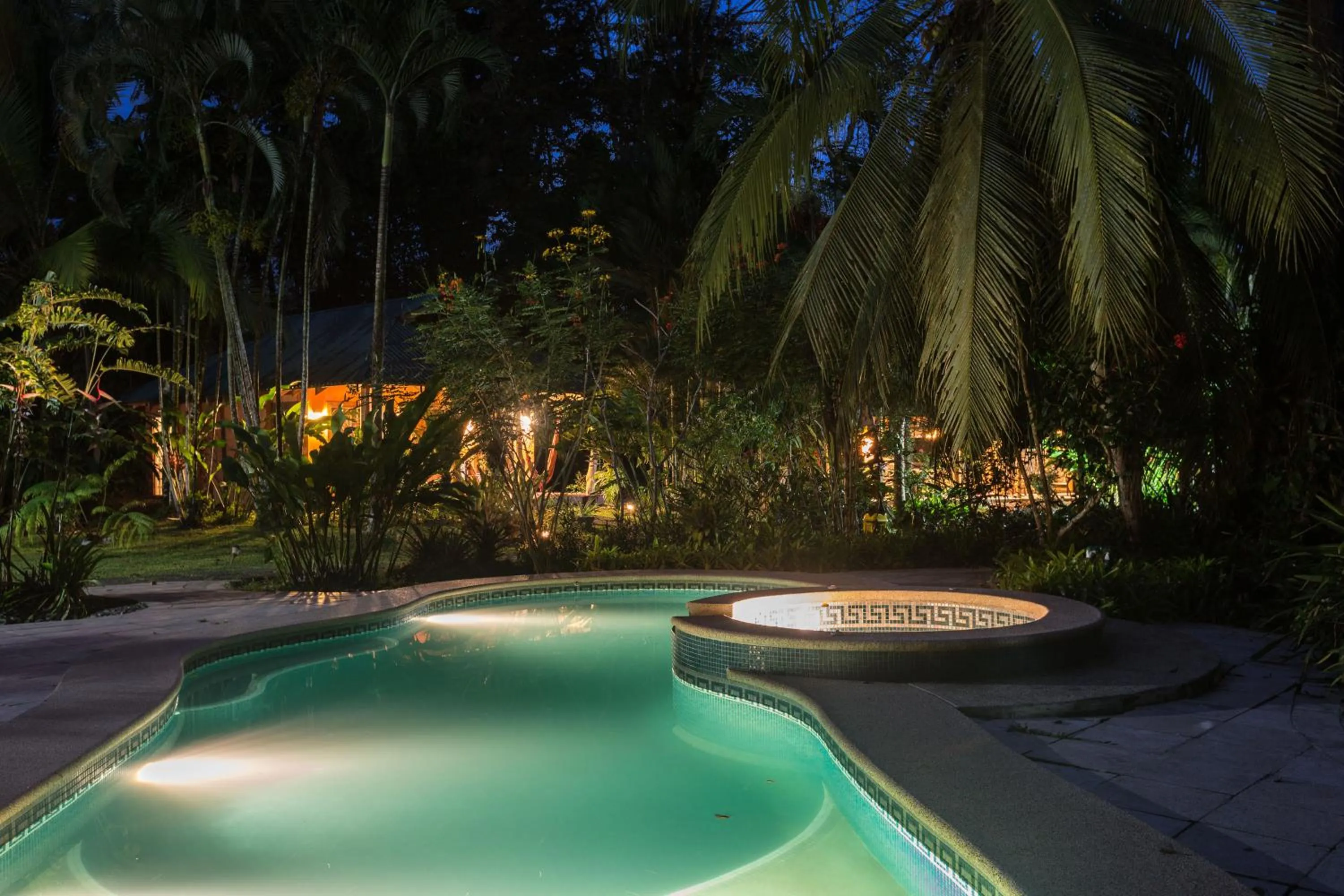 Pool view in El Nido Jungle Lodge