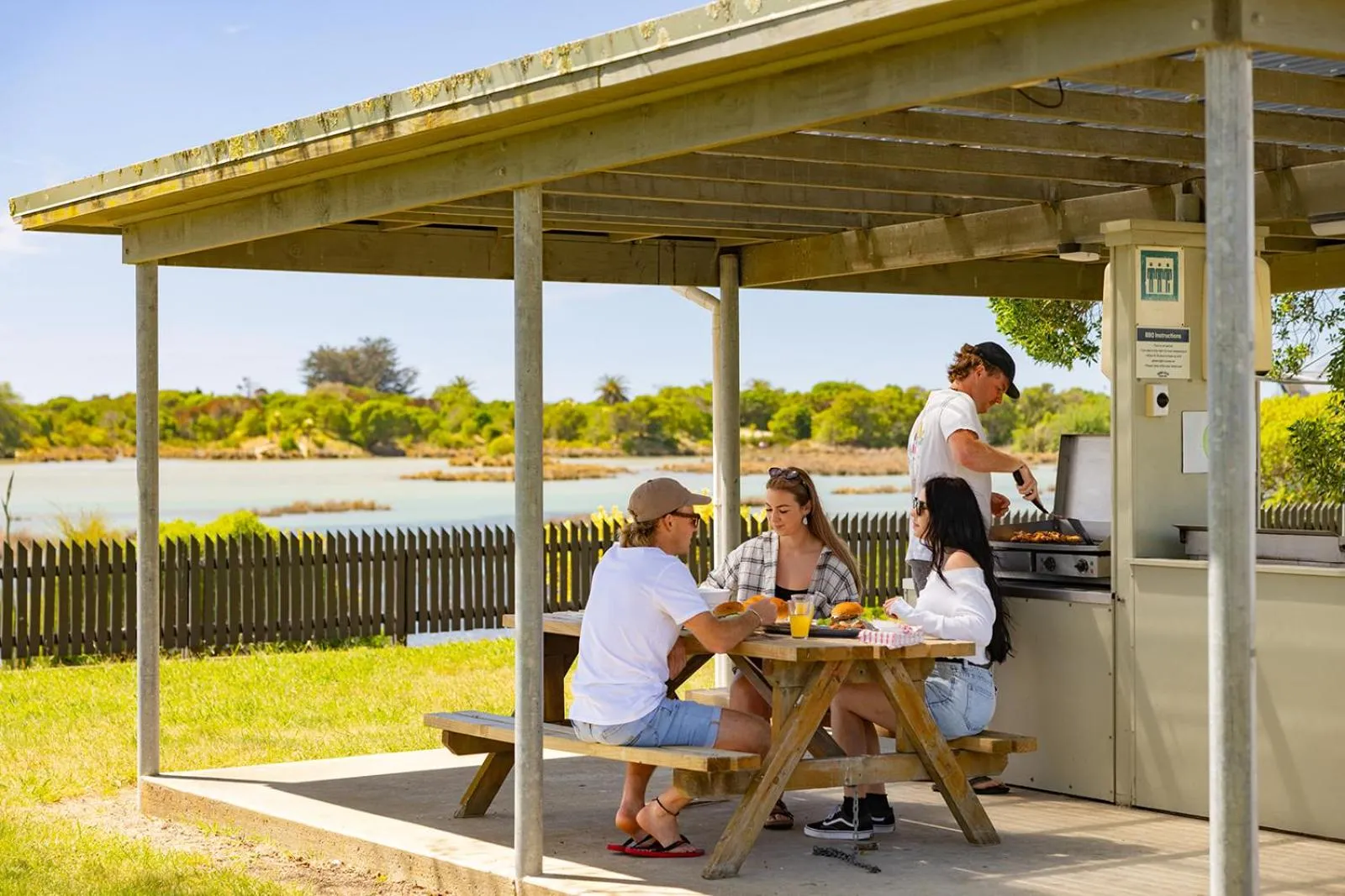 Natural landscape in Tāhuna Beach Holiday Park