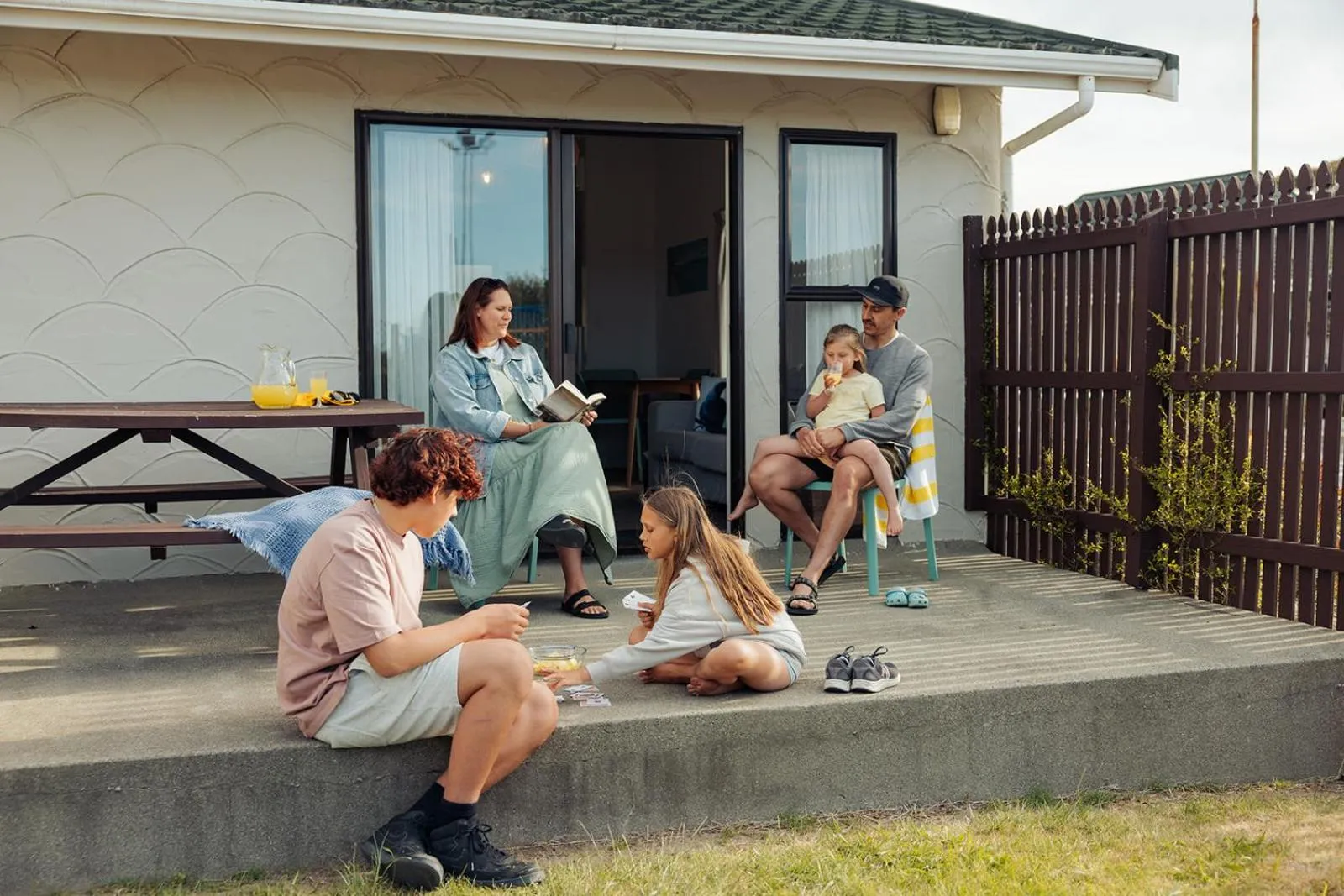 Balcony/Terrace in Tāhuna Beach Holiday Park