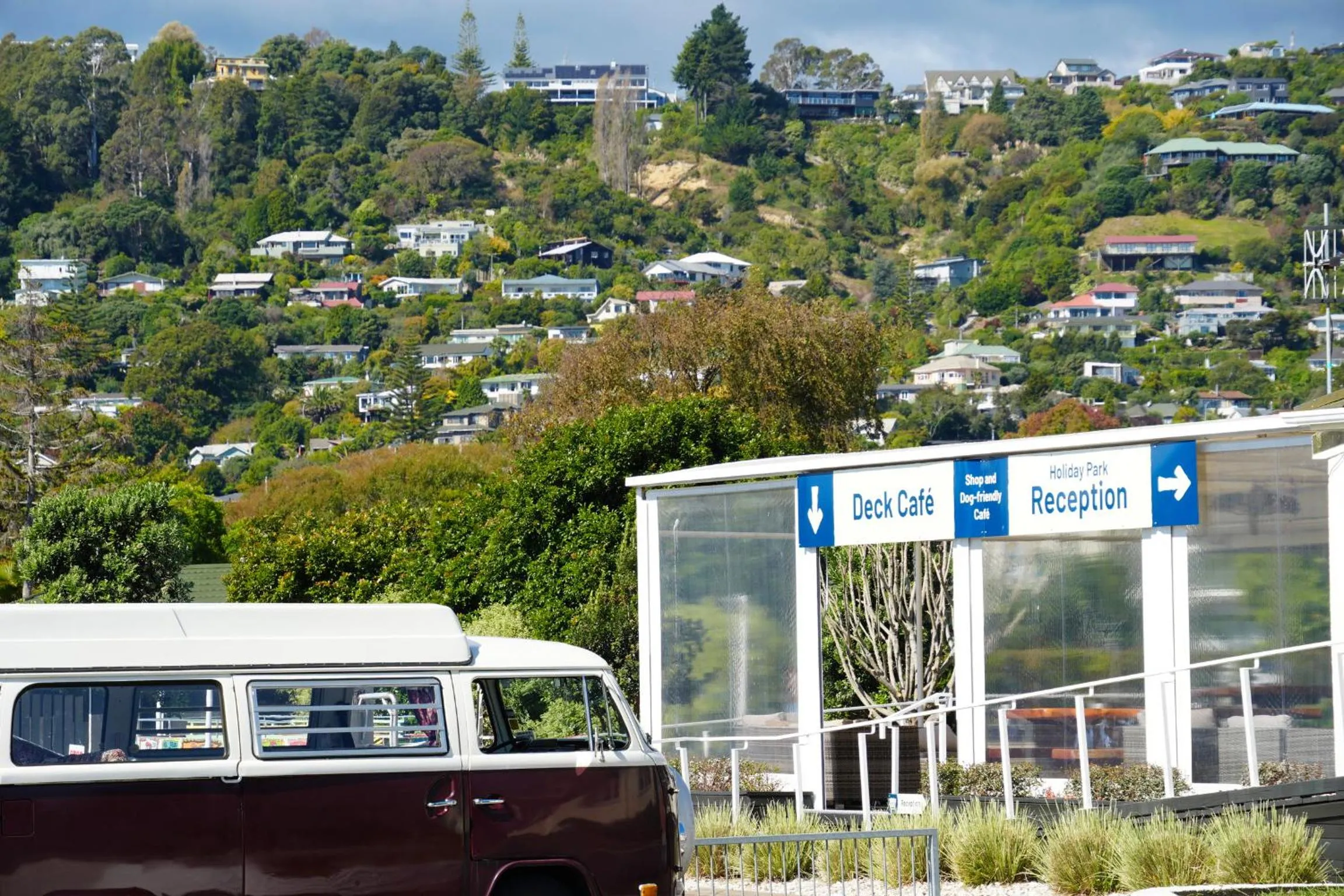 Property building in Tāhuna Beach Holiday Park