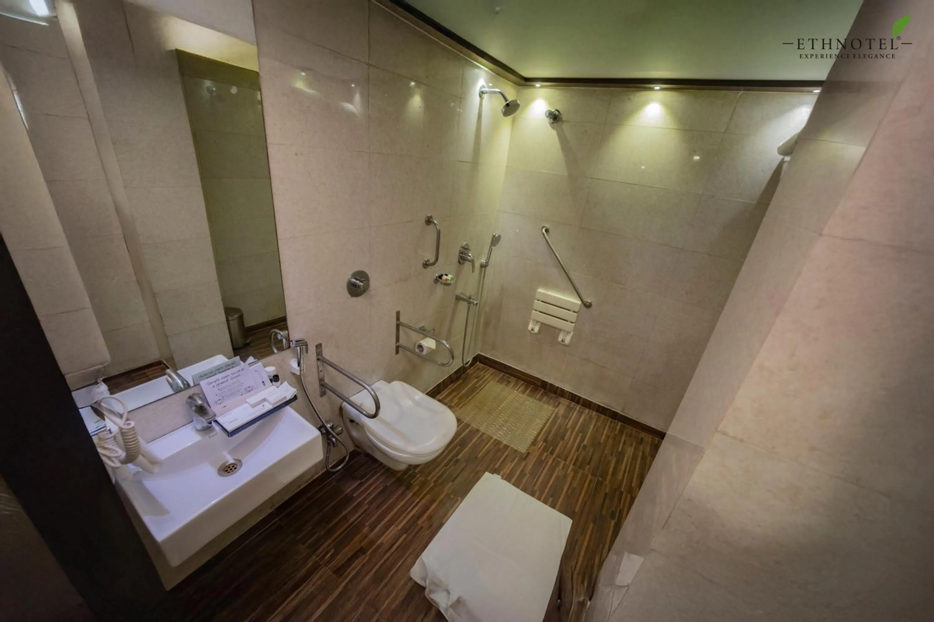 Bathroom in Ethnotel, Kolkata Airport