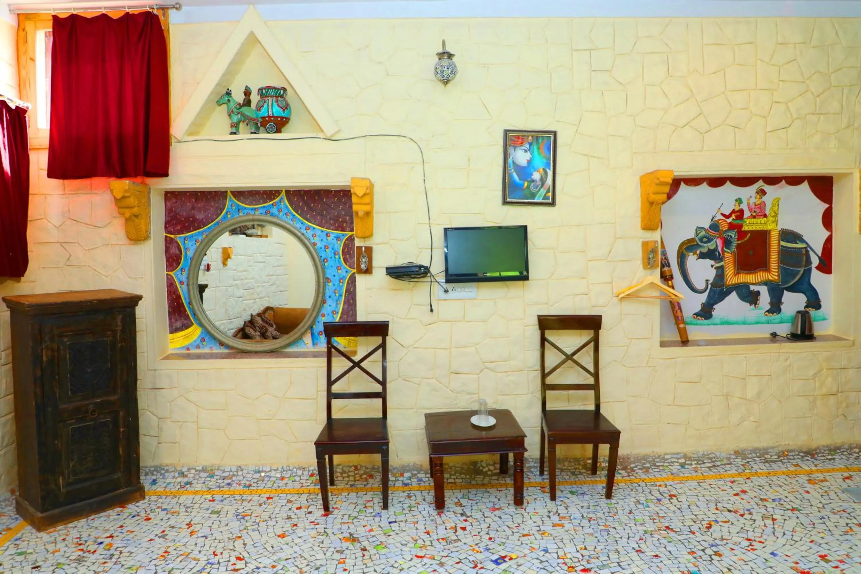 Seating area in Jodhpur Heritage Haveli Guest House