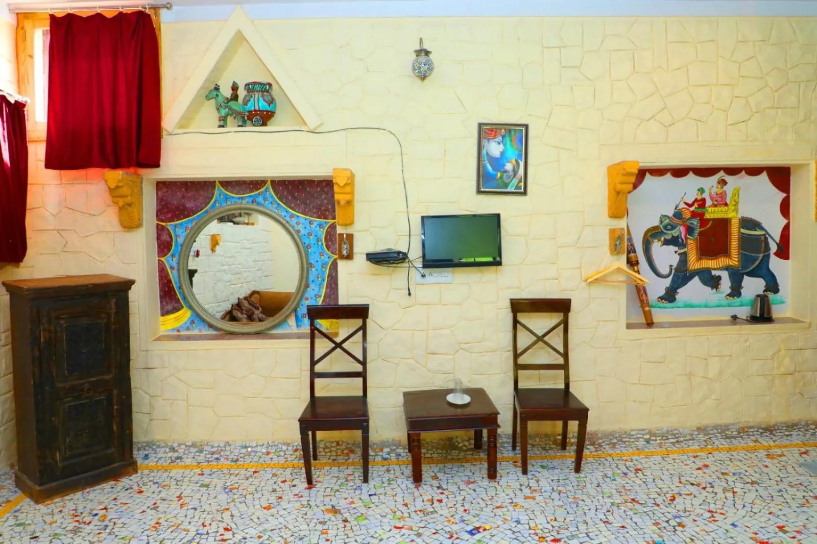 Seating area in Jodhpur Heritage Haveli Guest House