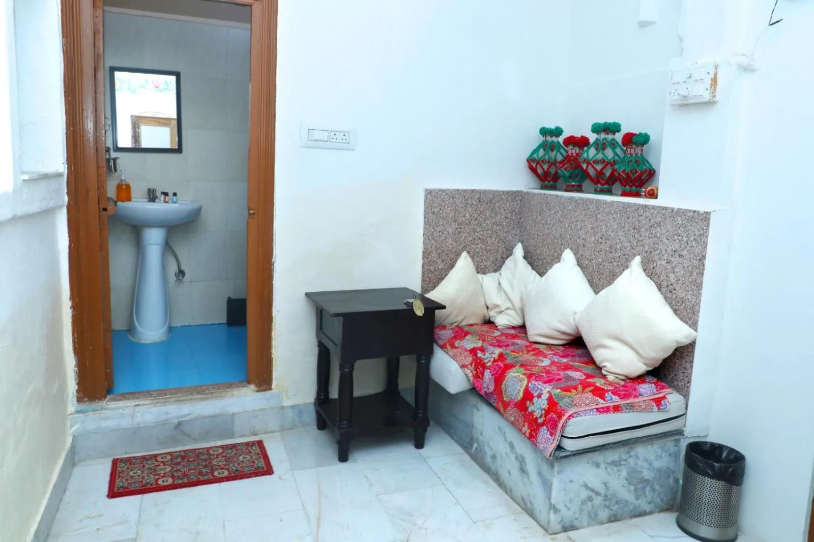 Seating area in Jodhpur Heritage Haveli Guest House