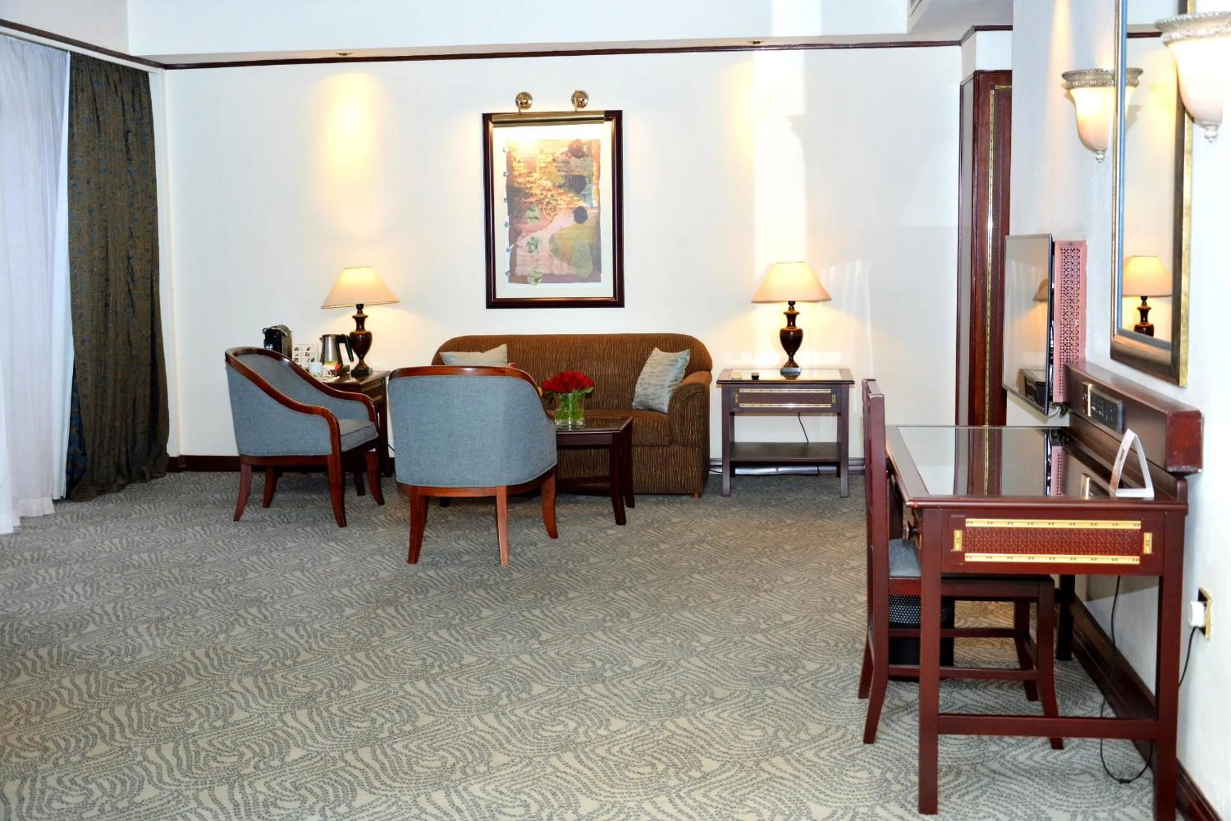 Seating area in Kampala Serena Hotel