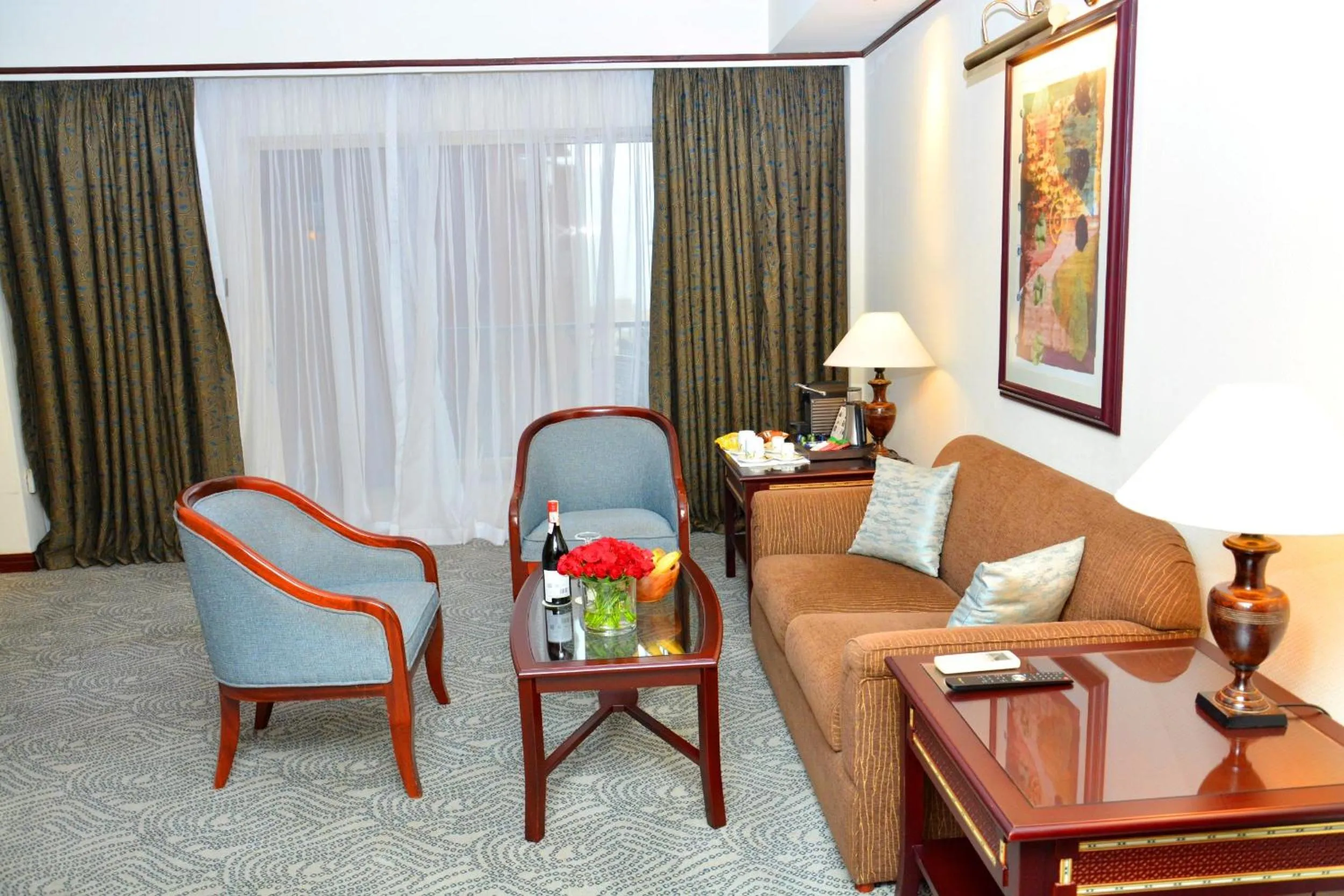 Seating area in Kampala Serena Hotel