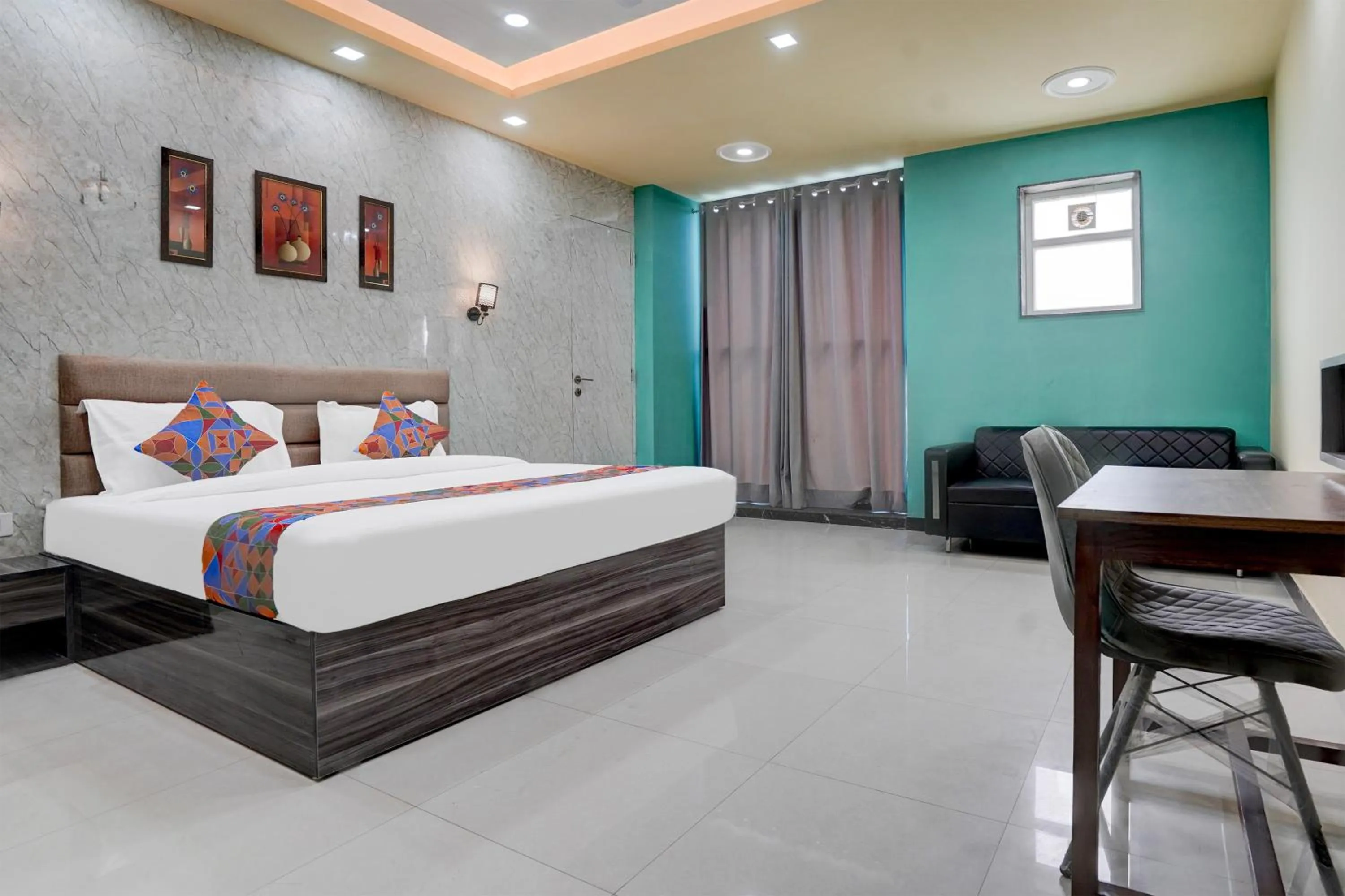 Bed in FabHotel Sky - Nr Sapphire 83 Mall, Manesar