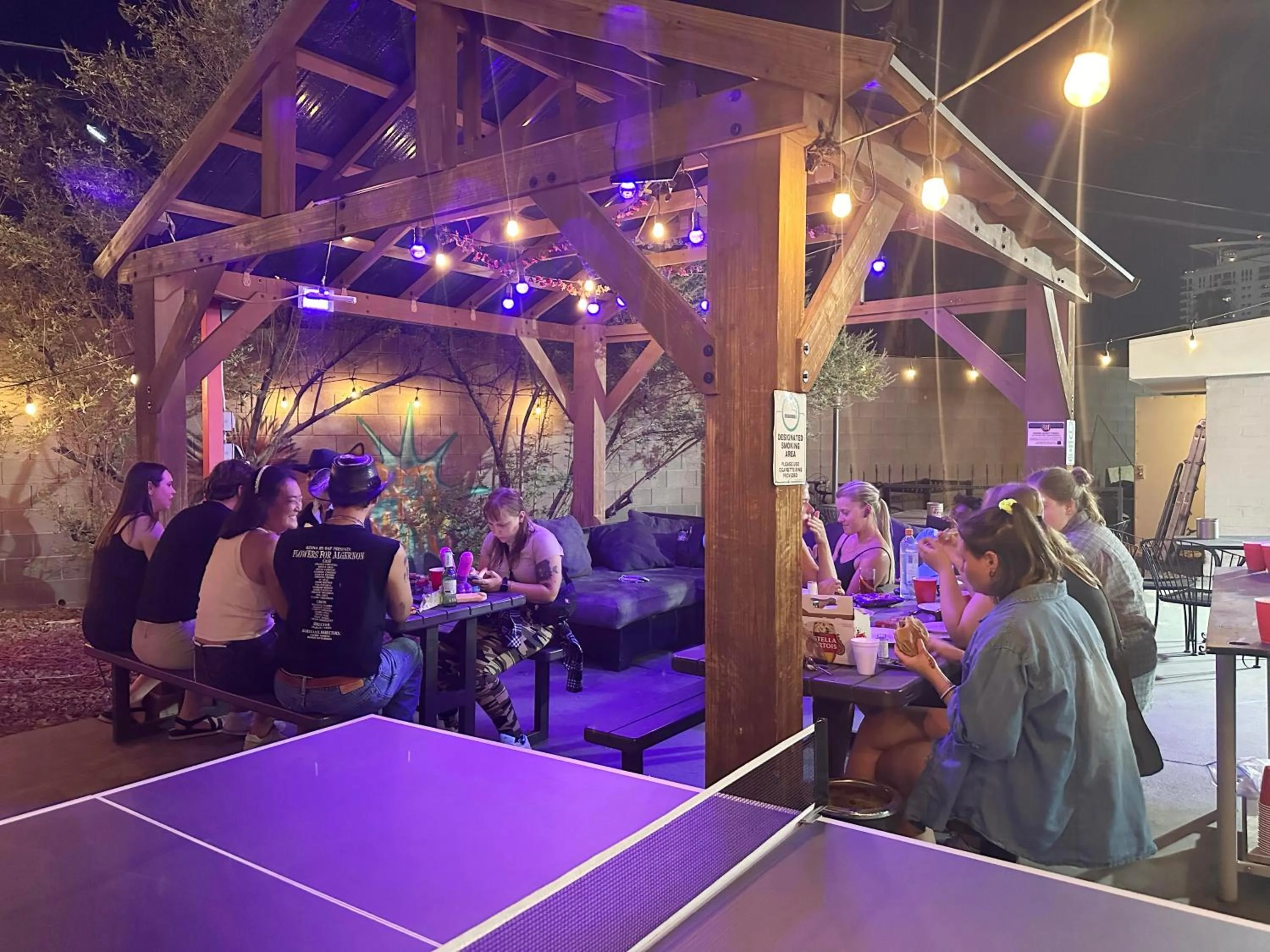 Patio in Sin City Hostel