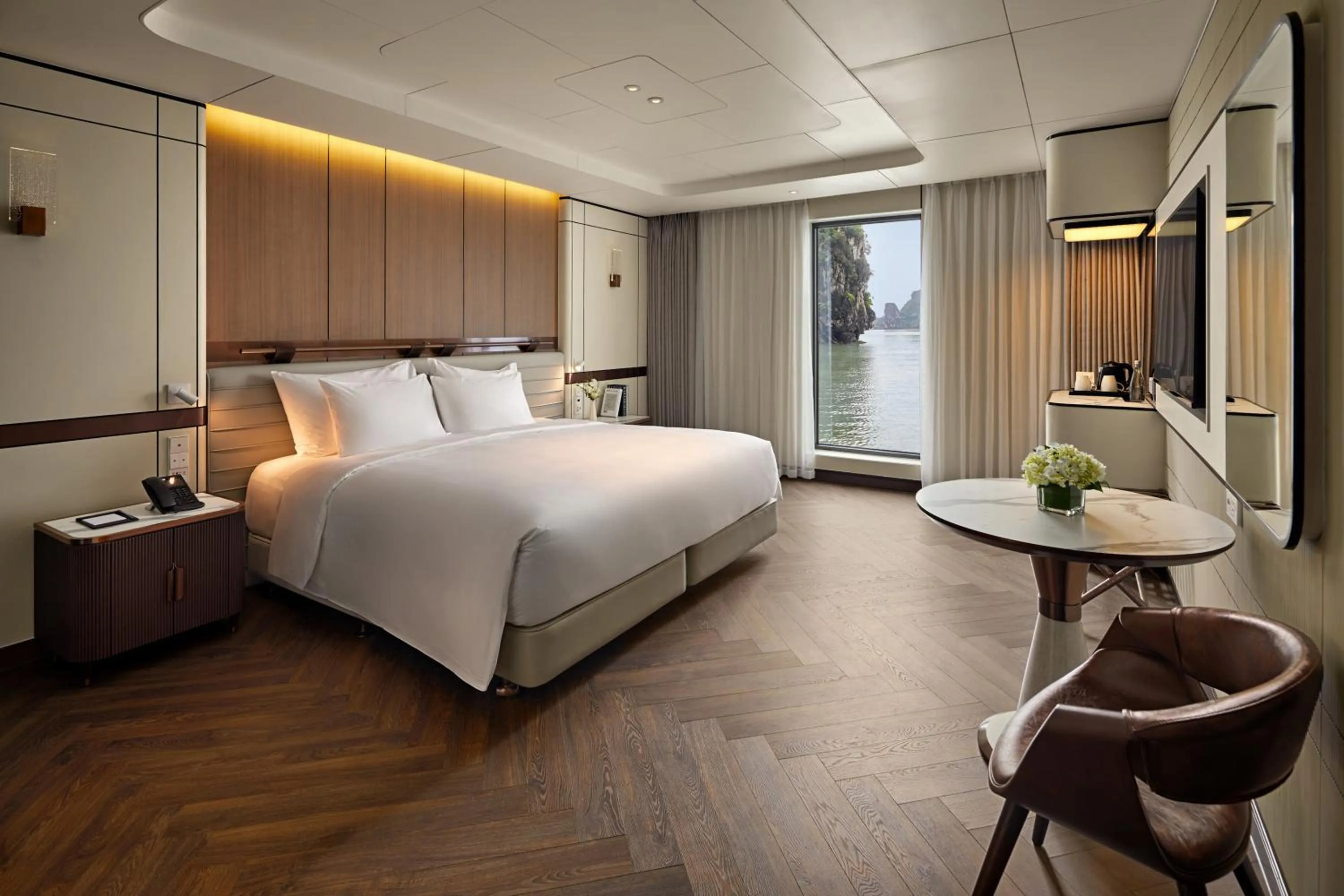 Bed in Grand Pioneers Halong Bay Cruise 2