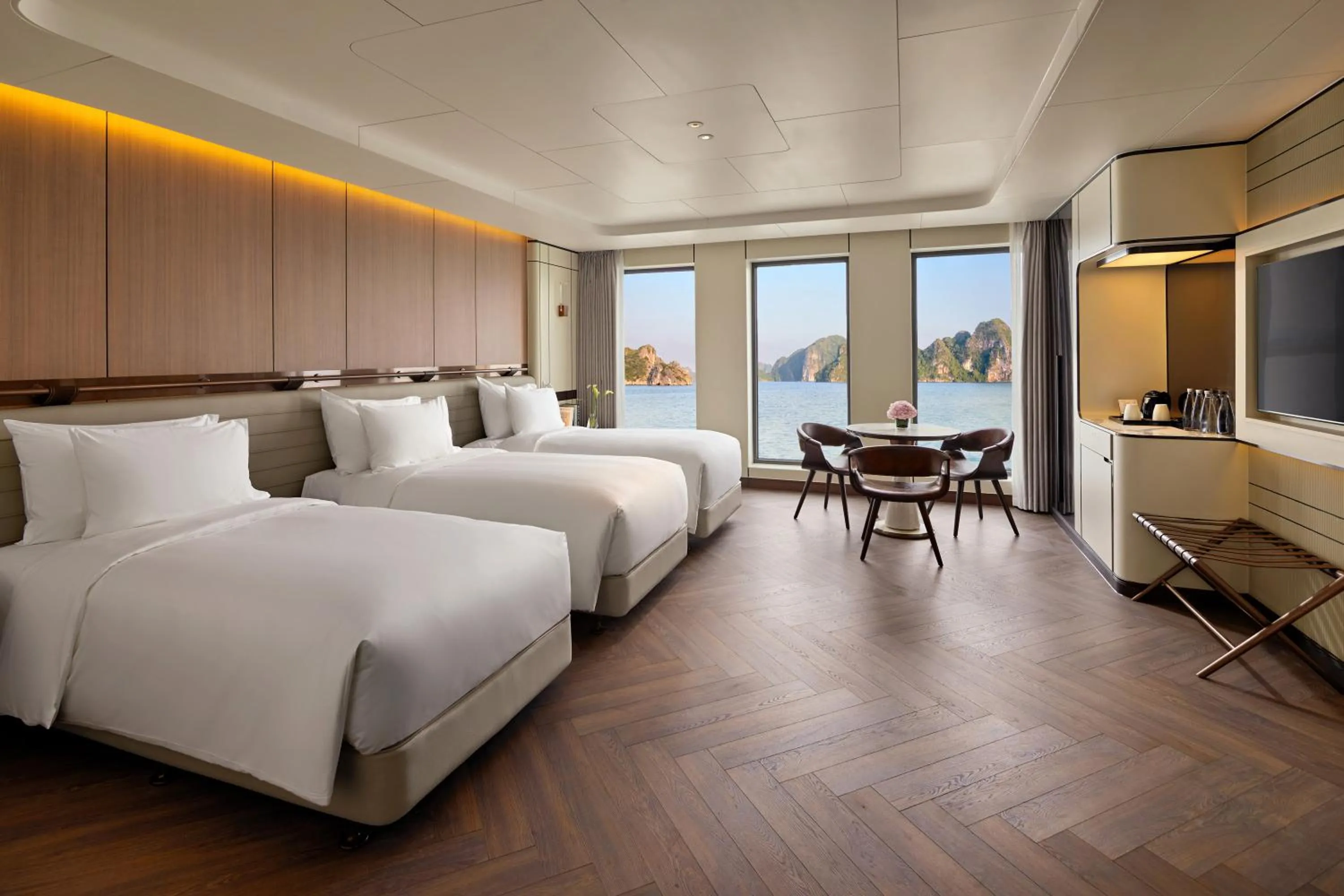 Bedroom, Bed in Grand Pioneers Halong Bay Cruise 2