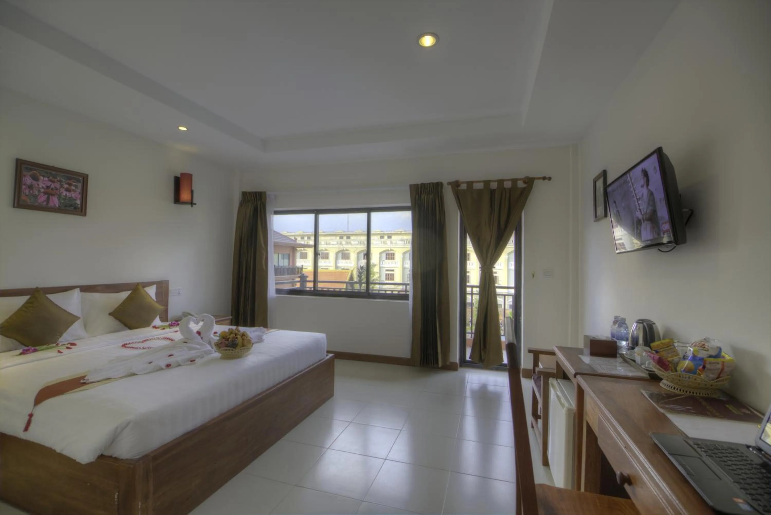 Bed in Kouprey Hotel