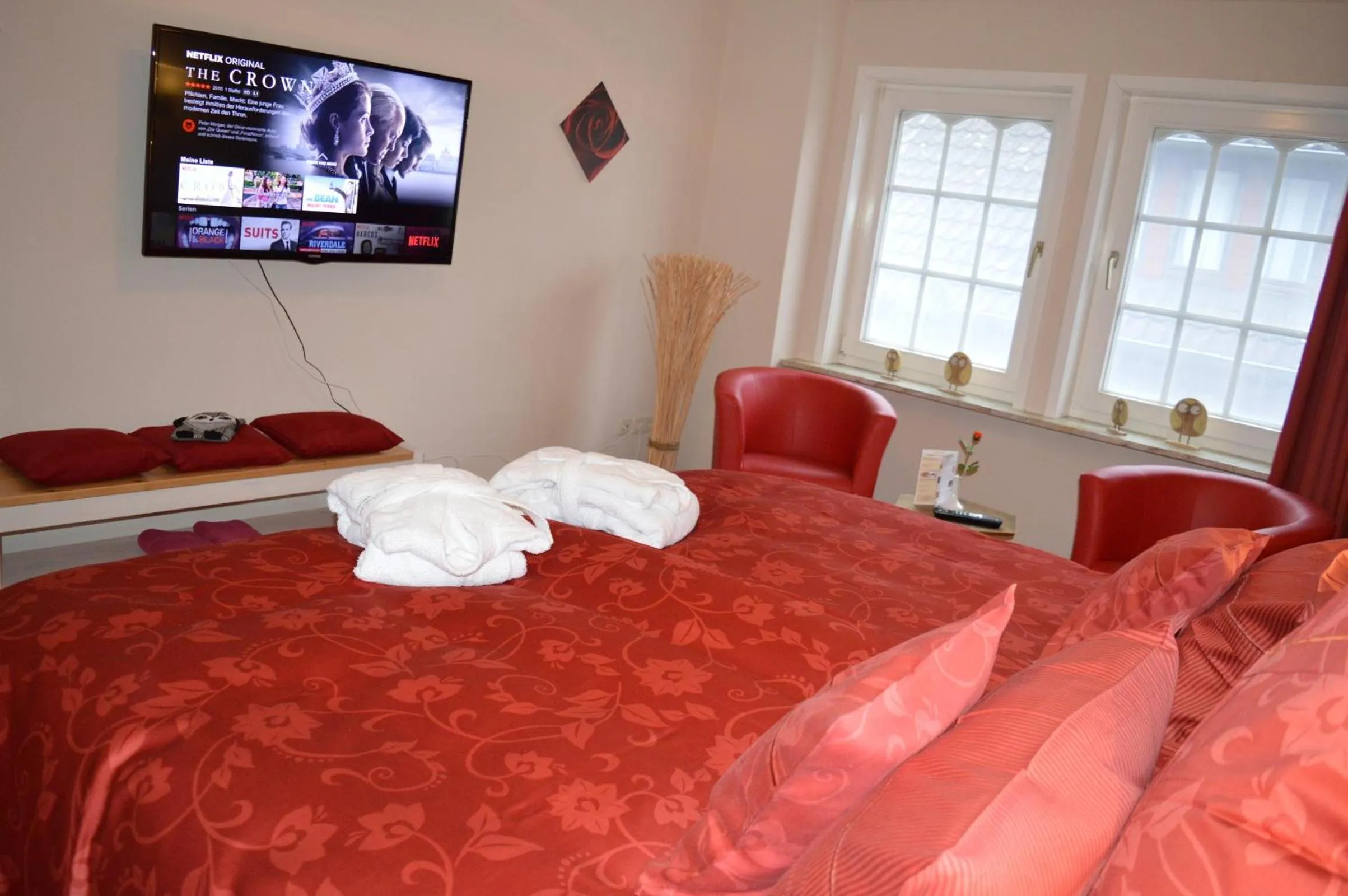 Bed in Landhaus Zum Heidewanderer mit THERMEplus