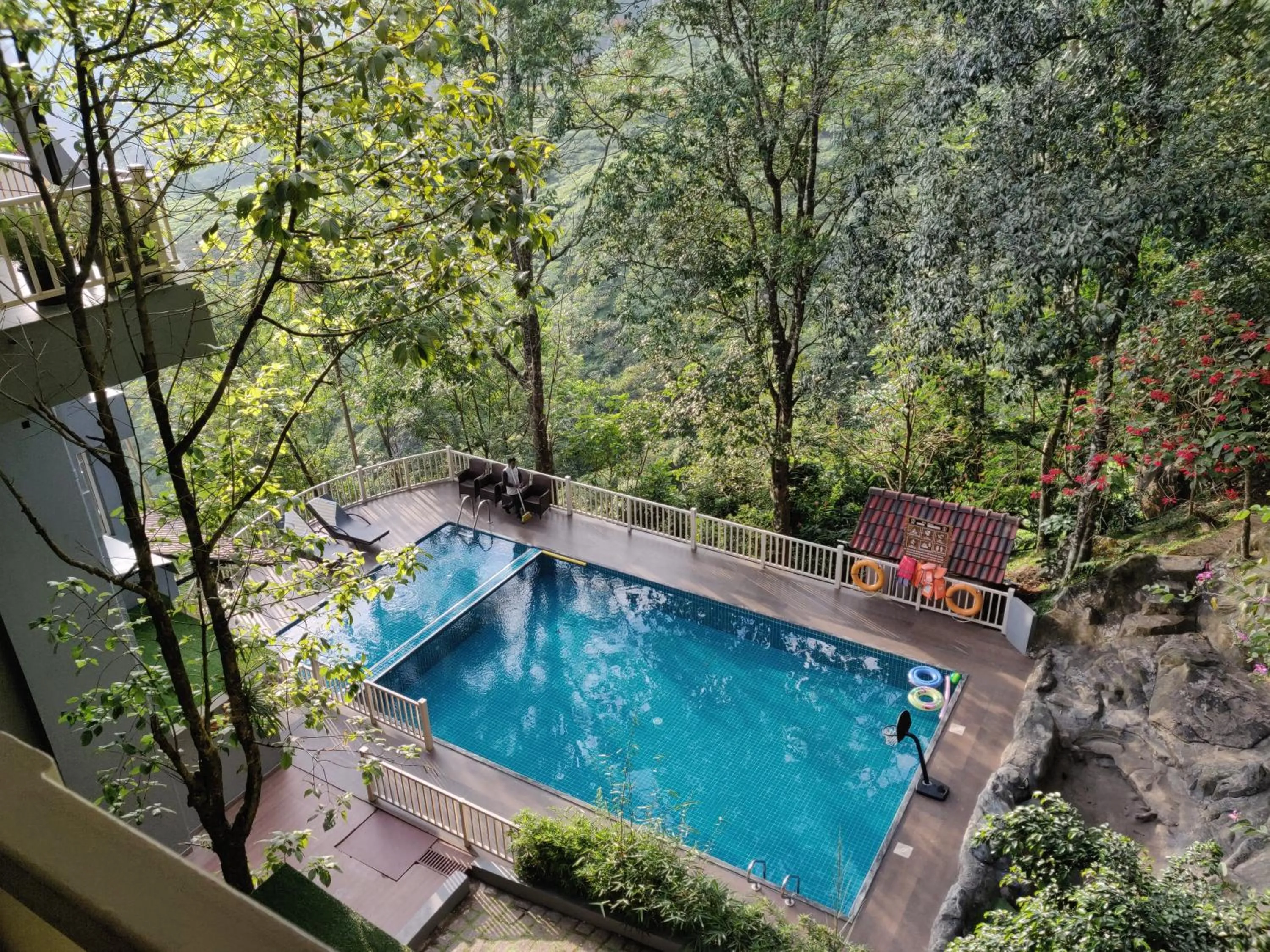 Swimming pool in Chandys Windy Woods Munnar