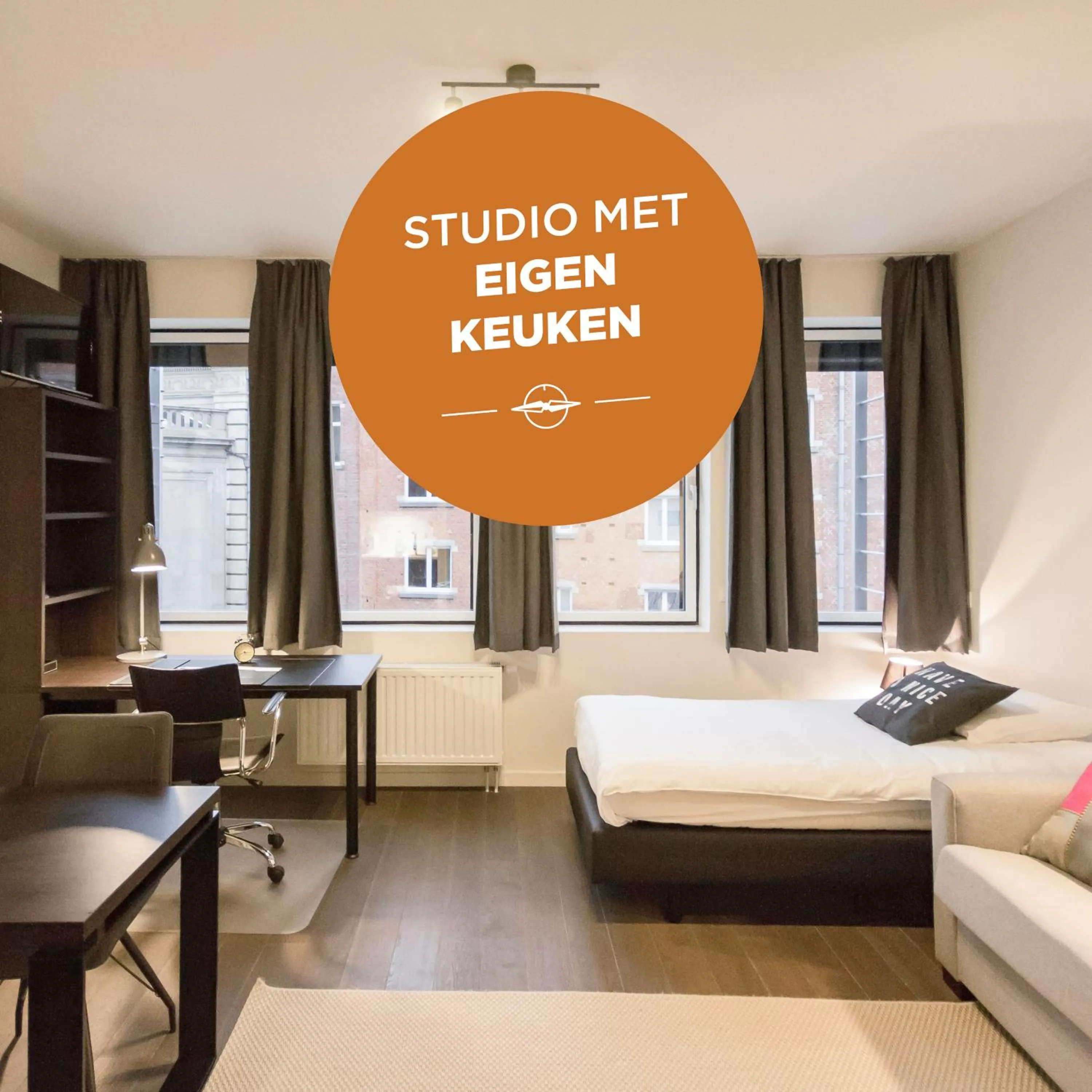 Photo of the whole room, Bed in Getaway Leuven