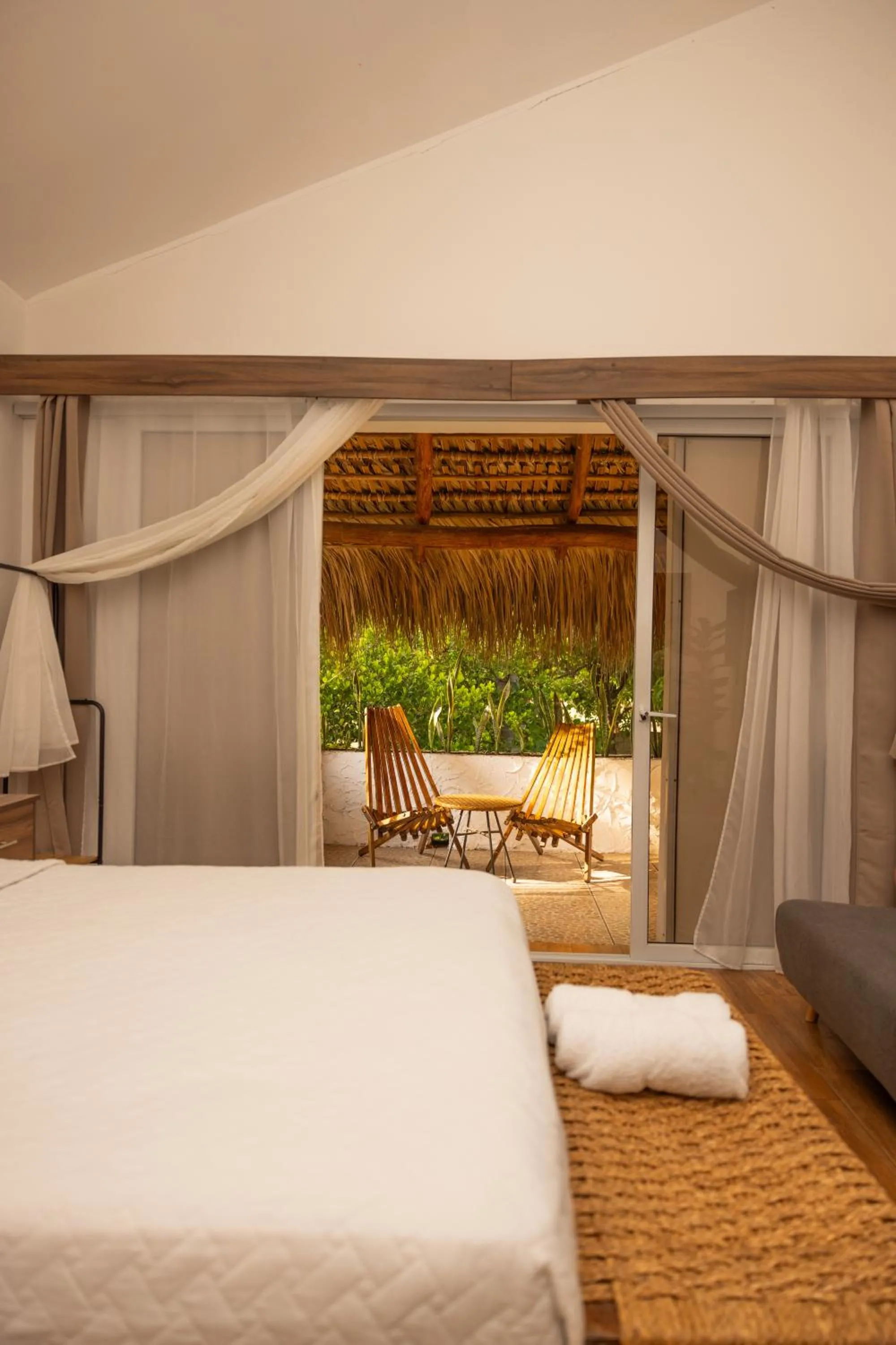Bed in The rooftop Beach & club