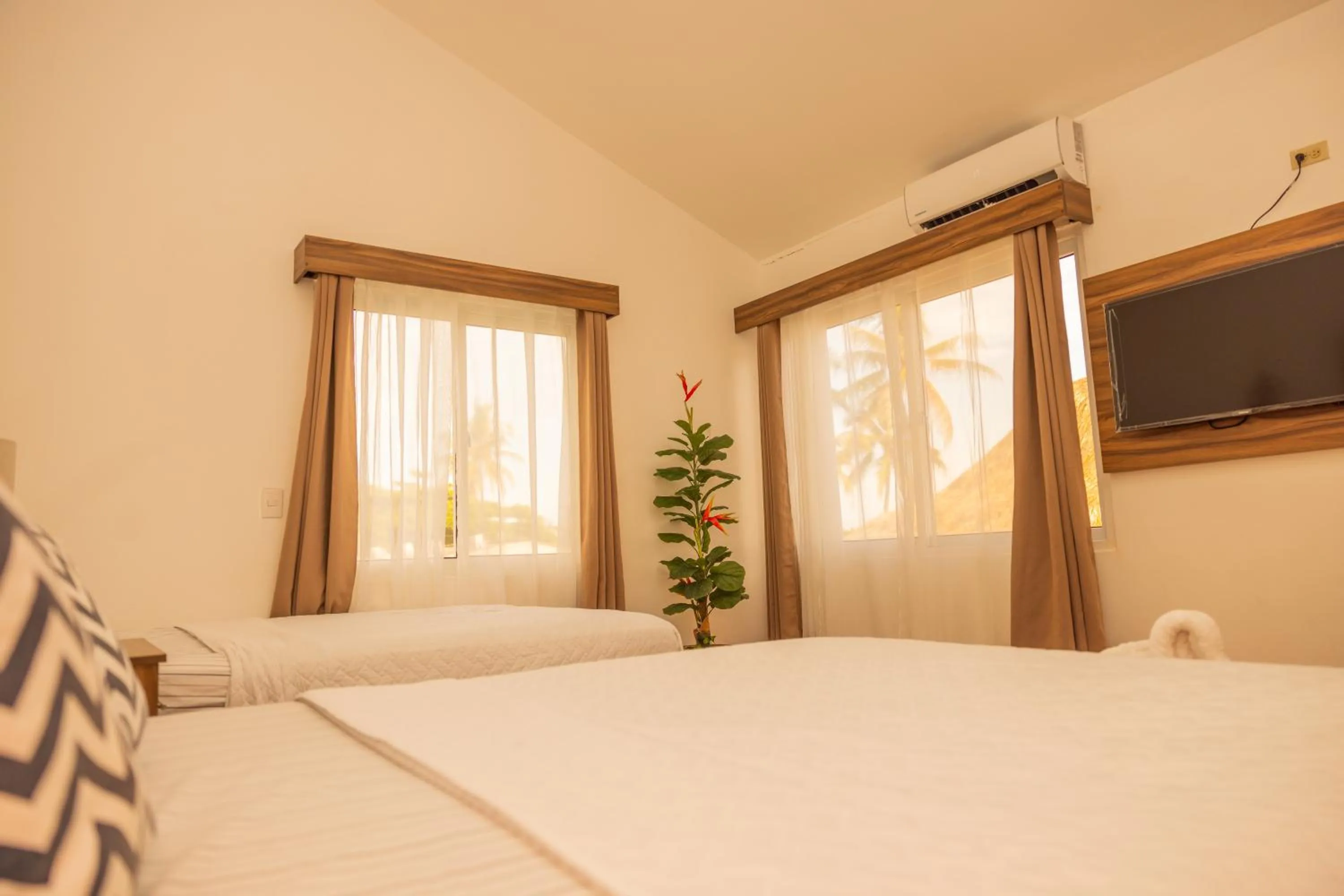 Bed in The rooftop Beach & club