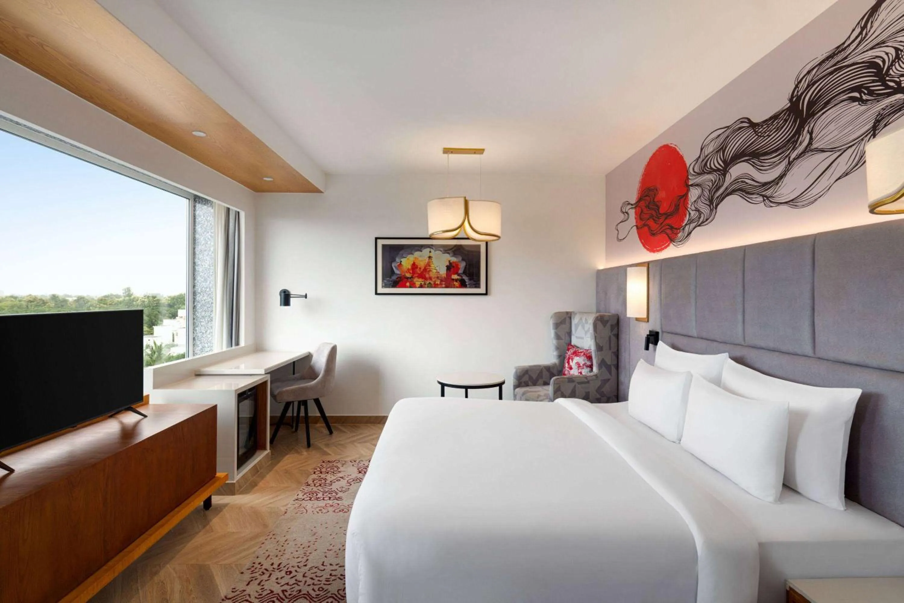 Photo of the whole room, Bed in Ramada by Wyndham Gorakhpur Gorakhnath Mandir Road