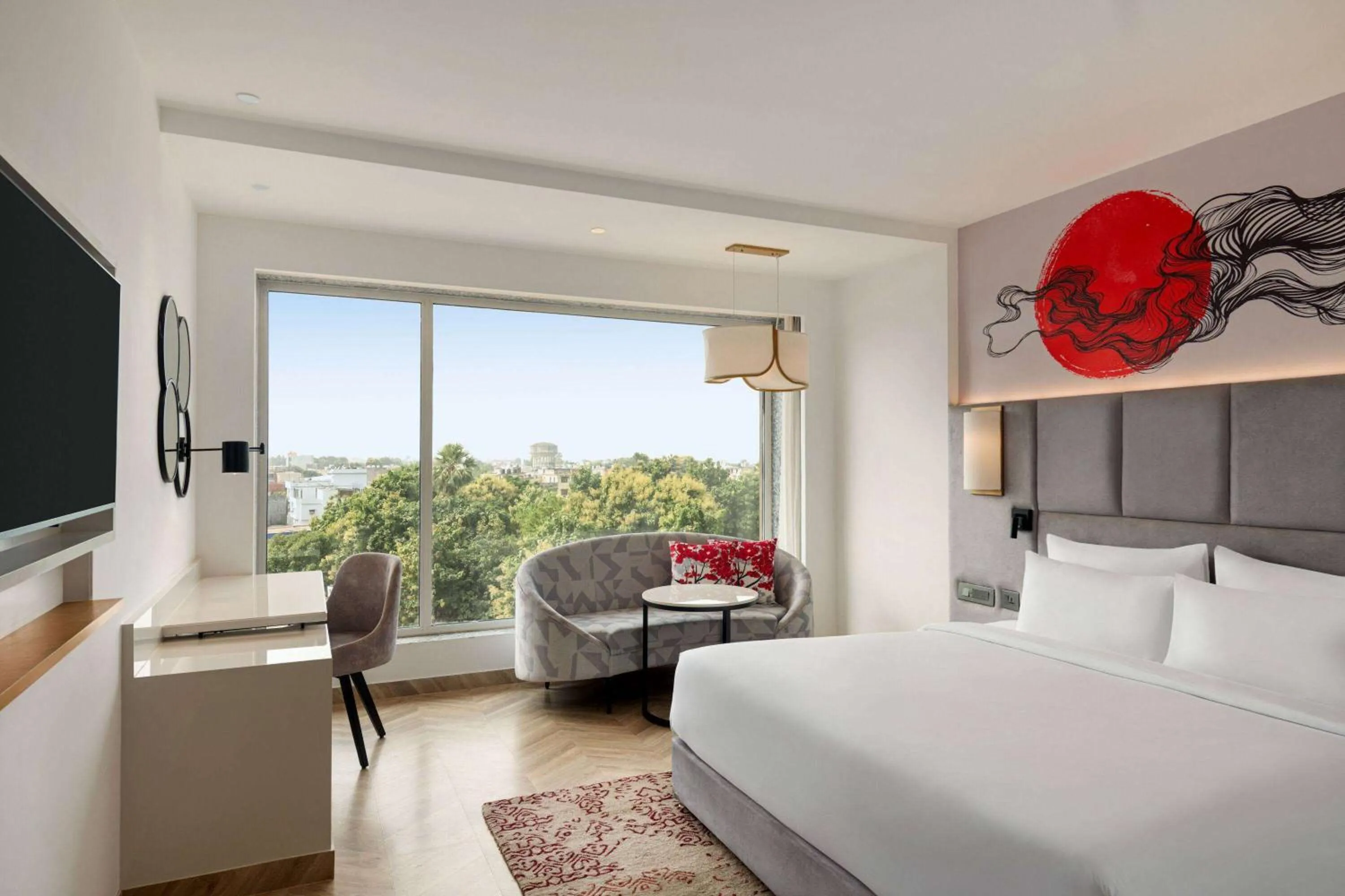 Photo of the whole room, Bed in Ramada by Wyndham Gorakhpur Gorakhnath Mandir Road