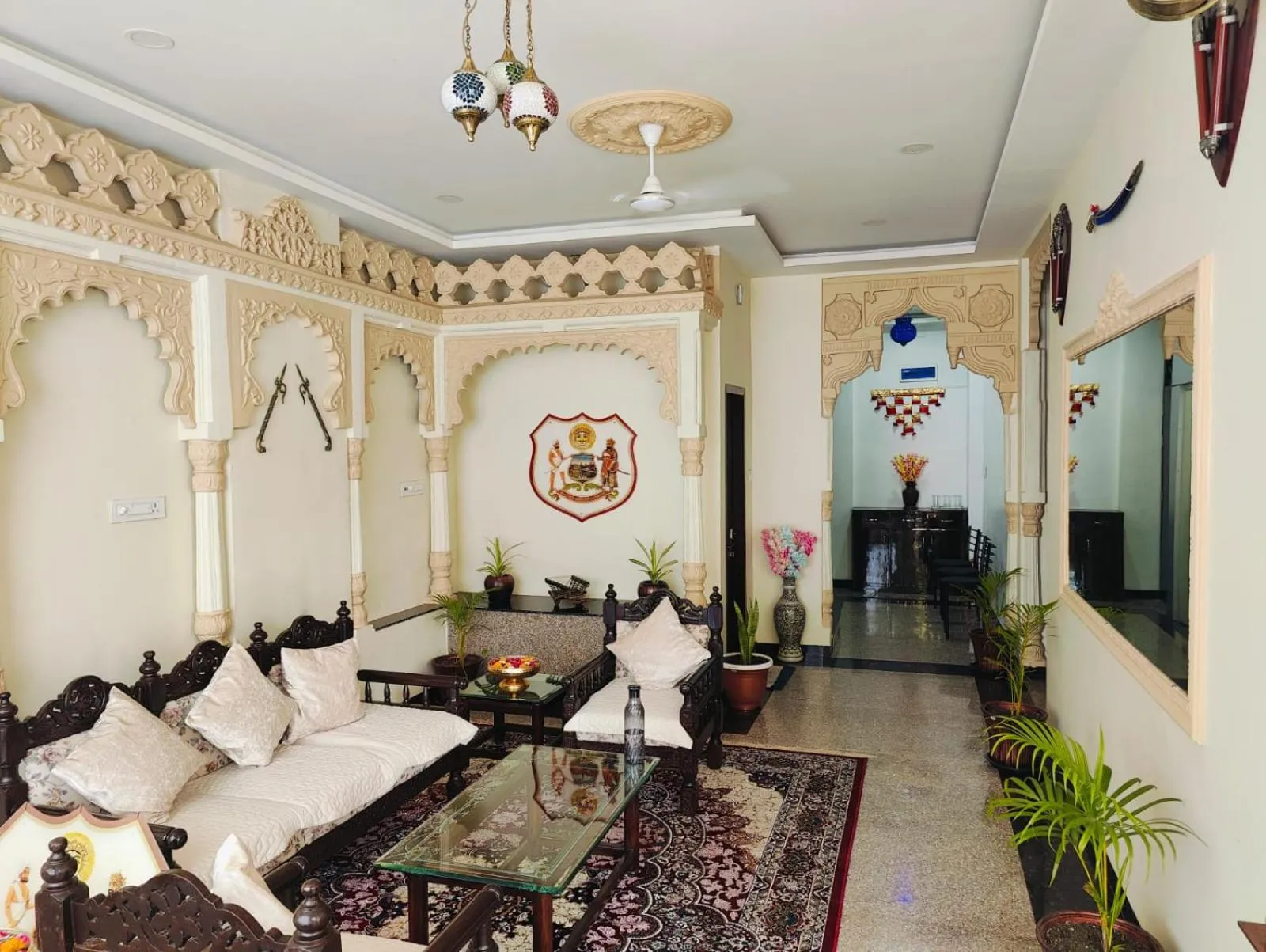 Lobby or reception in Hotel Indergarh Heritage
