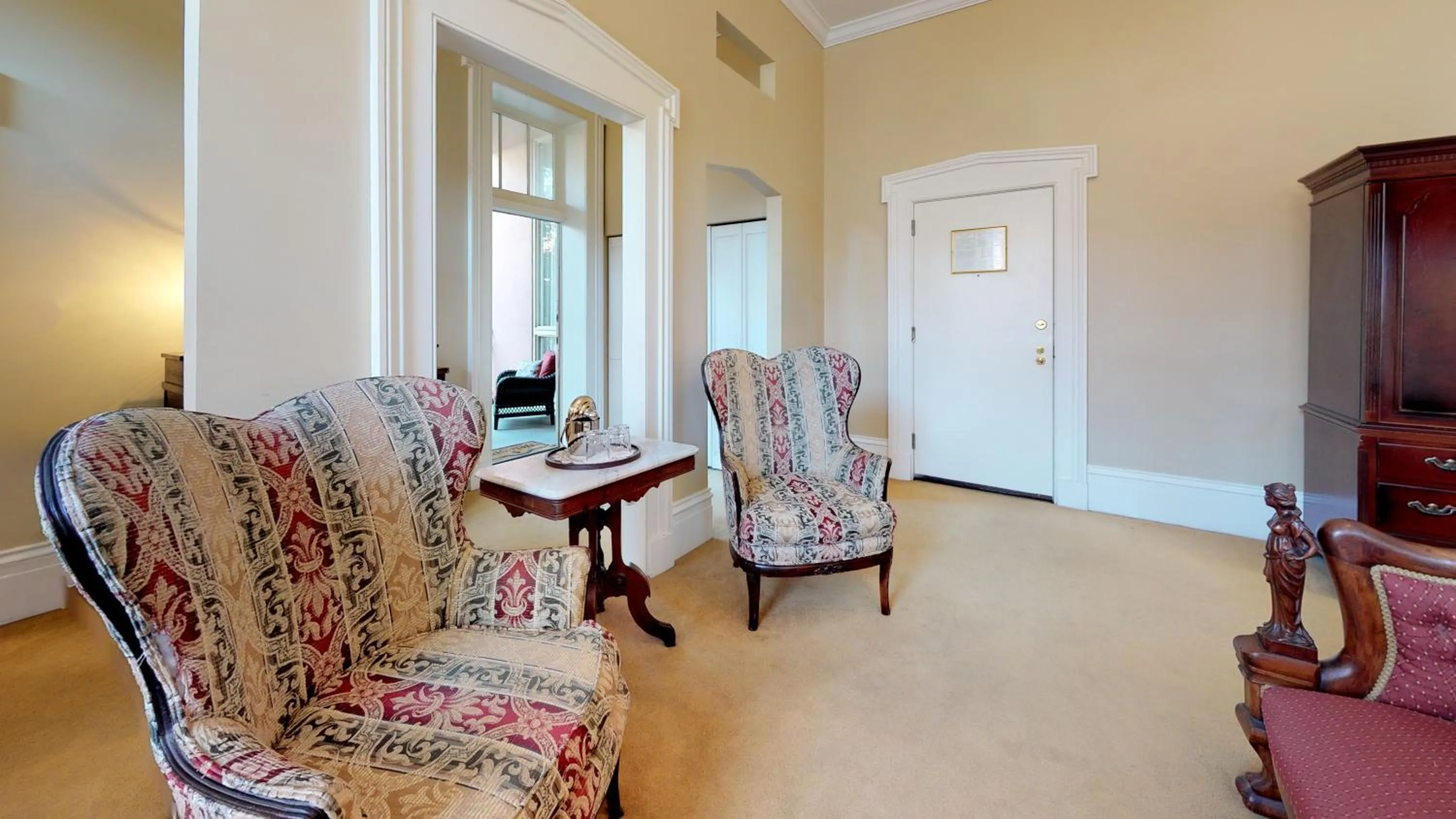 Seating area in The Presidents' Quarters Inn